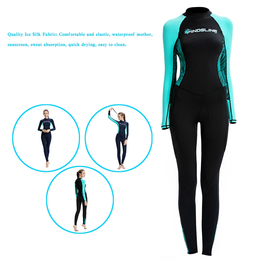 Ultra-thin Women's Ice Silk Sunscreen Wetsuit Full Body stretch Diving Suit