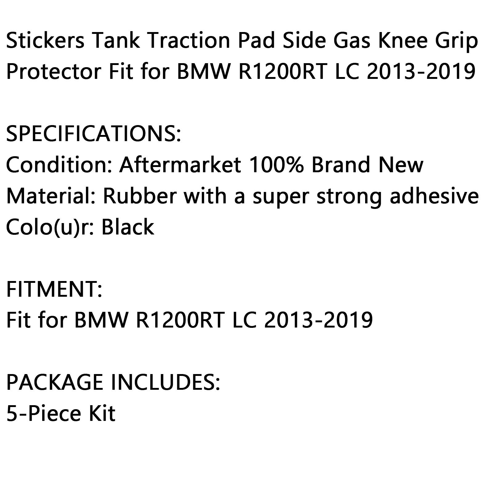 Protecteur de réservoir de carburant latéral 5X, adapté à la Bmw R1200Rt Lc 2013 – 2019, caoutchouc générique