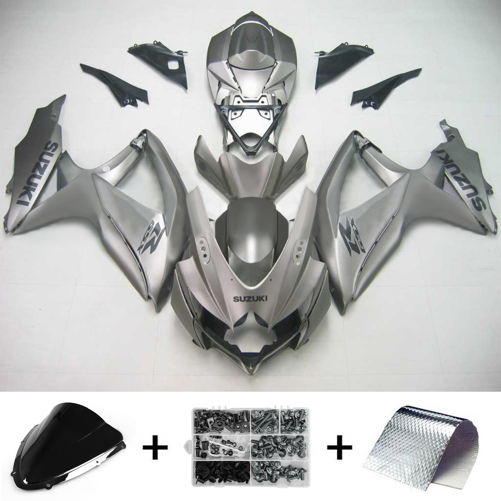 2008-2010 Suzuki GSXR 600/750 K8 Amotopart Kit de carénage d'injection carrosserie plastique ABS #128