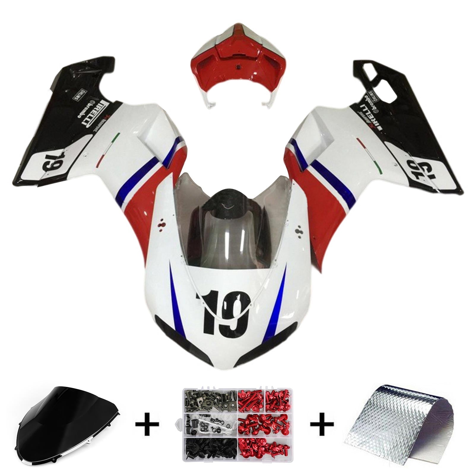 2007-2011 Ducati 1098 1198 848 Kit de carenado Carrocería ABS