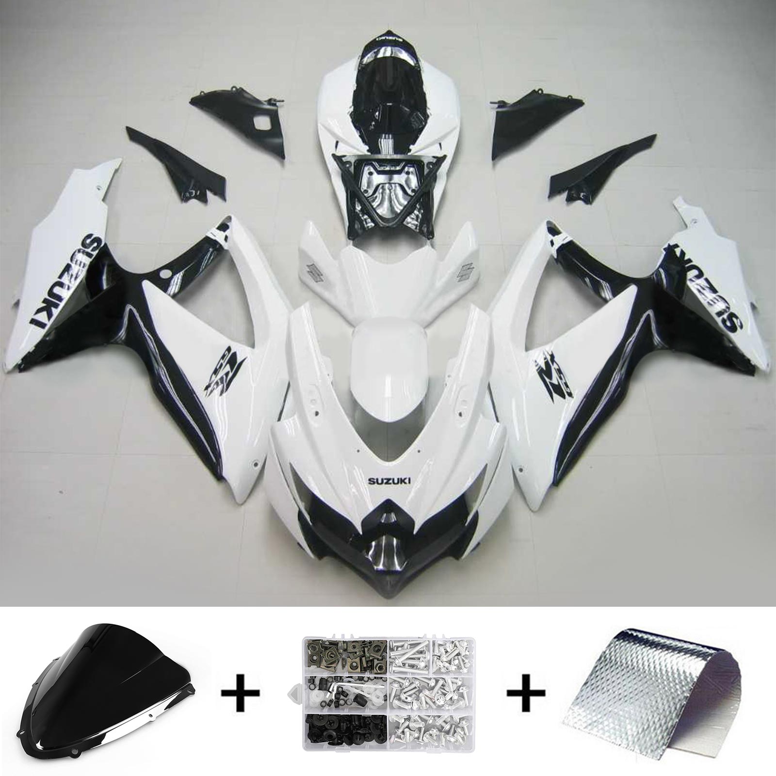 2008-2010 Suzuki GSXR 600/750 K8 Amotopart Kit de carénage d'injection carrosserie plastique ABS #129