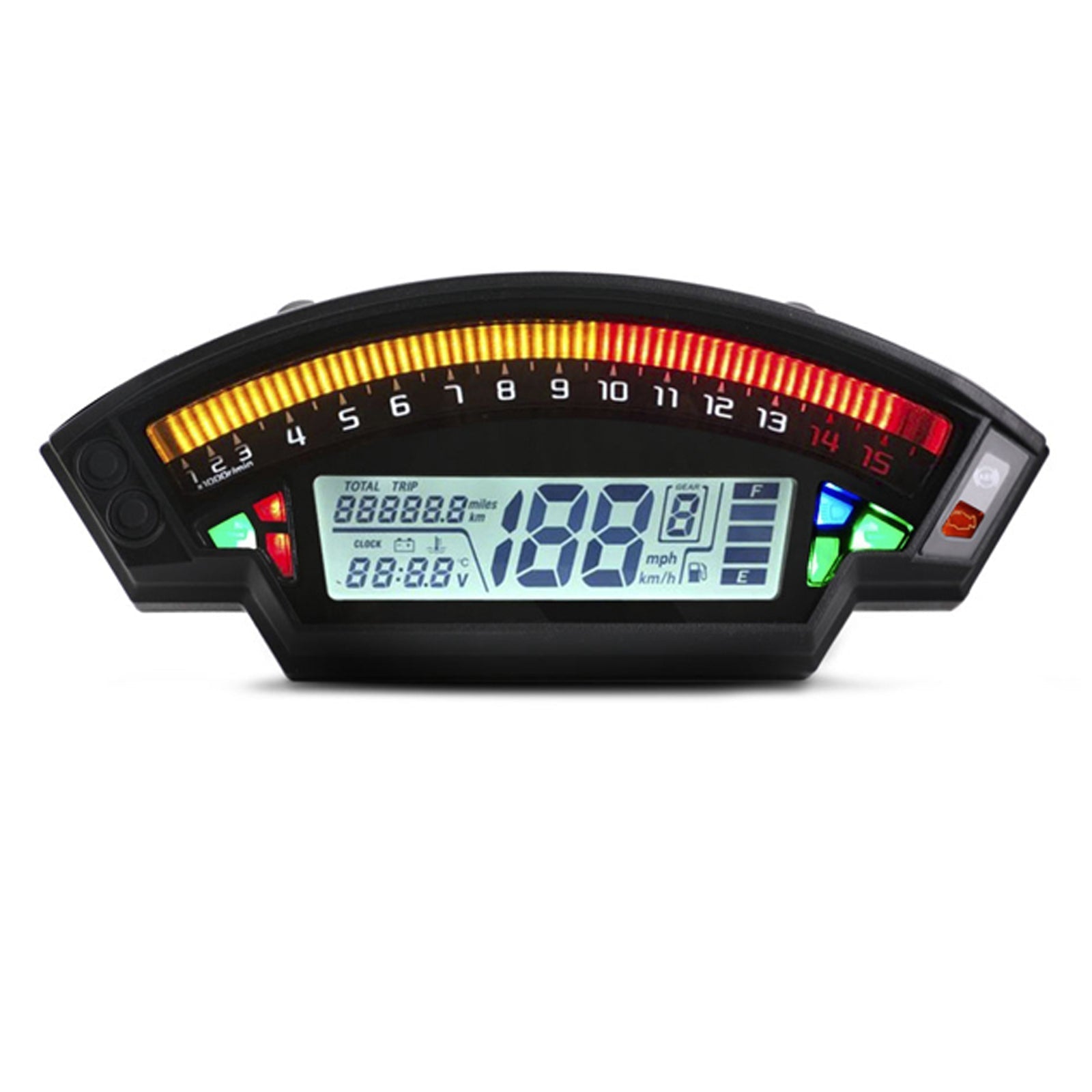 Universal Motorcycle Black Tft Digital Speedometer 14000Rpm Backlight Odometer