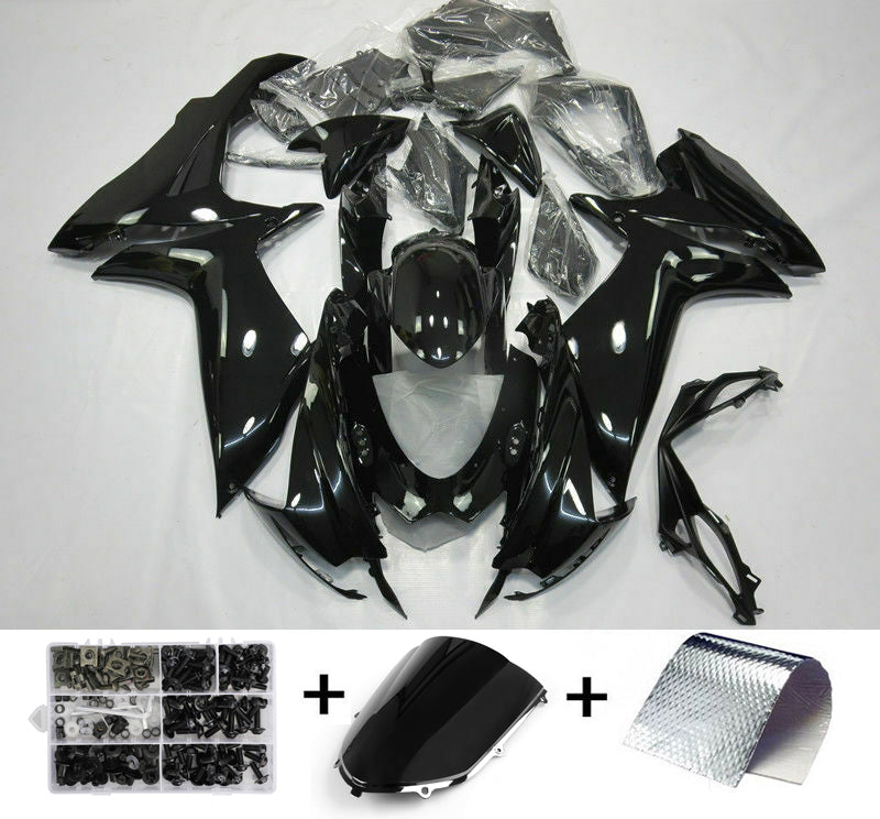 Kit de carénage noir brillant Suzuki GSXR600/750 K11 2011-2021