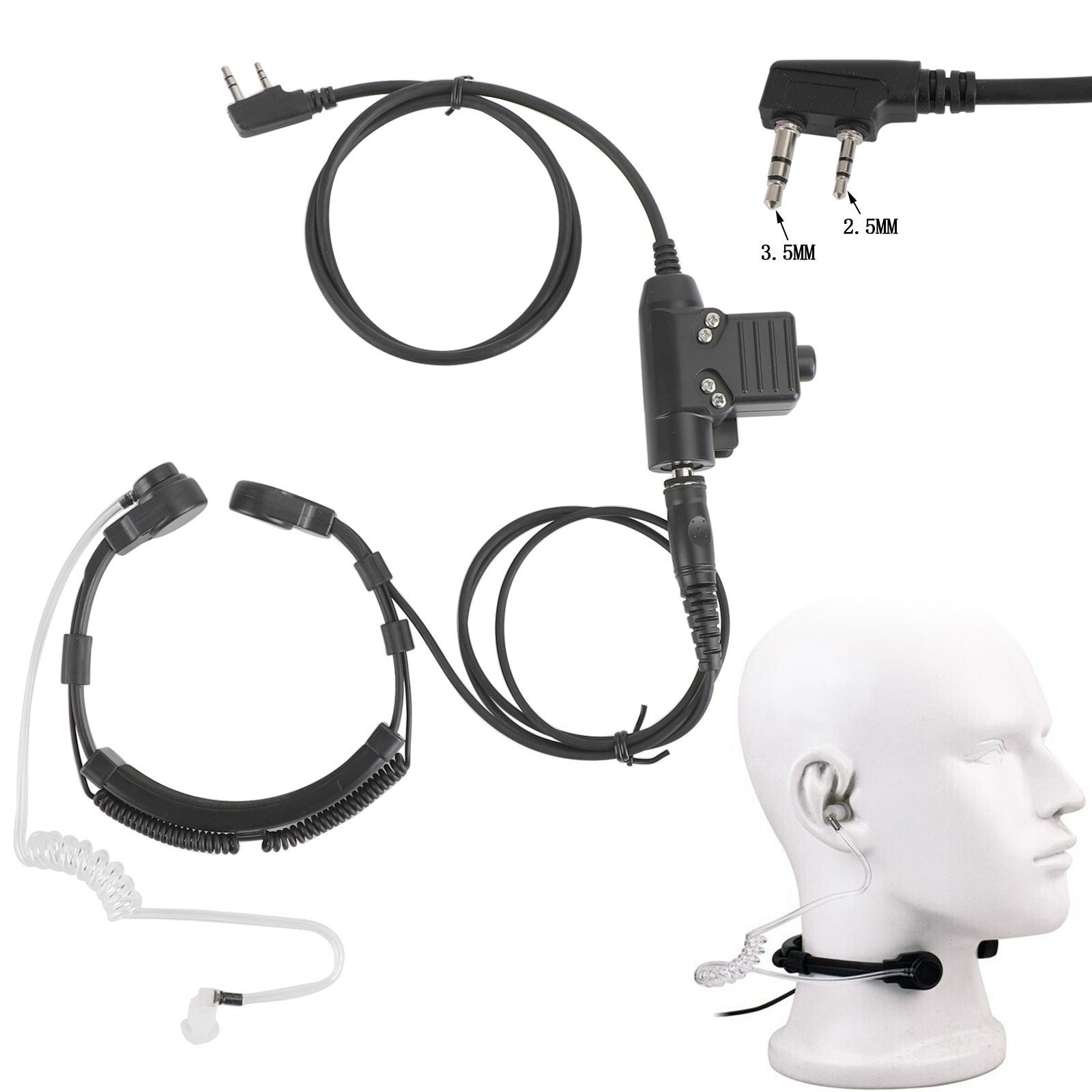 Keelmicrofoon Microfoon Headset Geschikt voor TK3107 TK3207 TK3160 BaoFeng UV5R UV-82