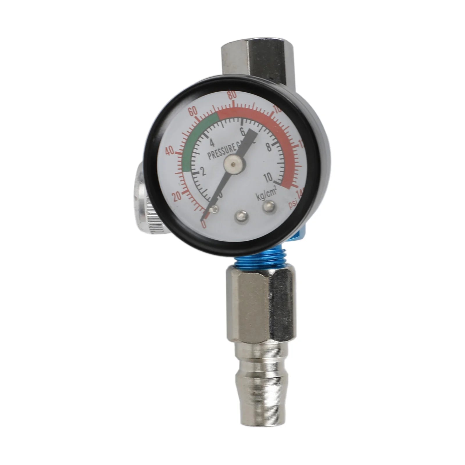 Blue Mini Air Regulator Valve Tool 1/4" Pressure Switch Gauge For Paint Gun