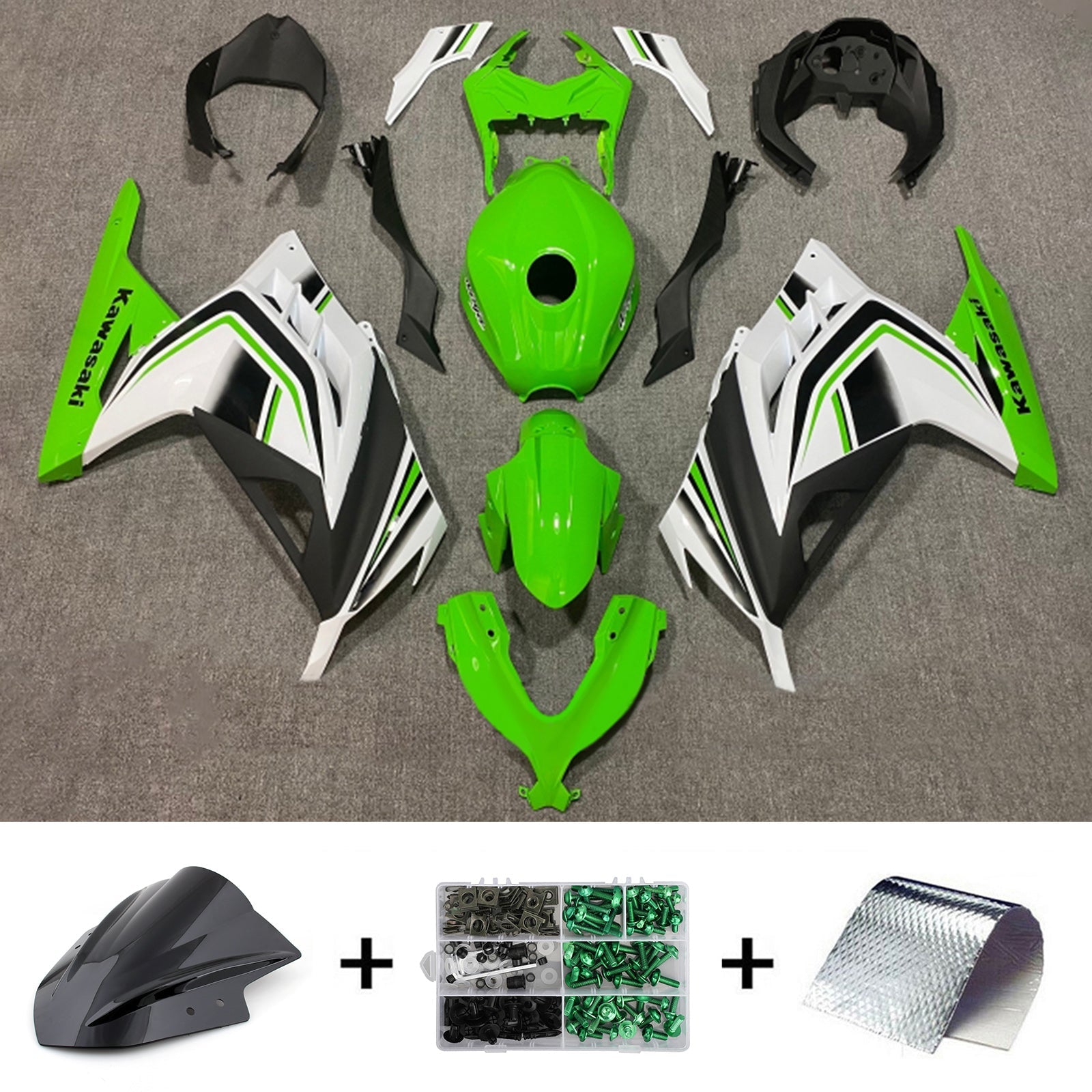 2013-2024 Kawasaki EX300/Ninja 300 Kit de carenado de inyección Carrocería Plástico ABS