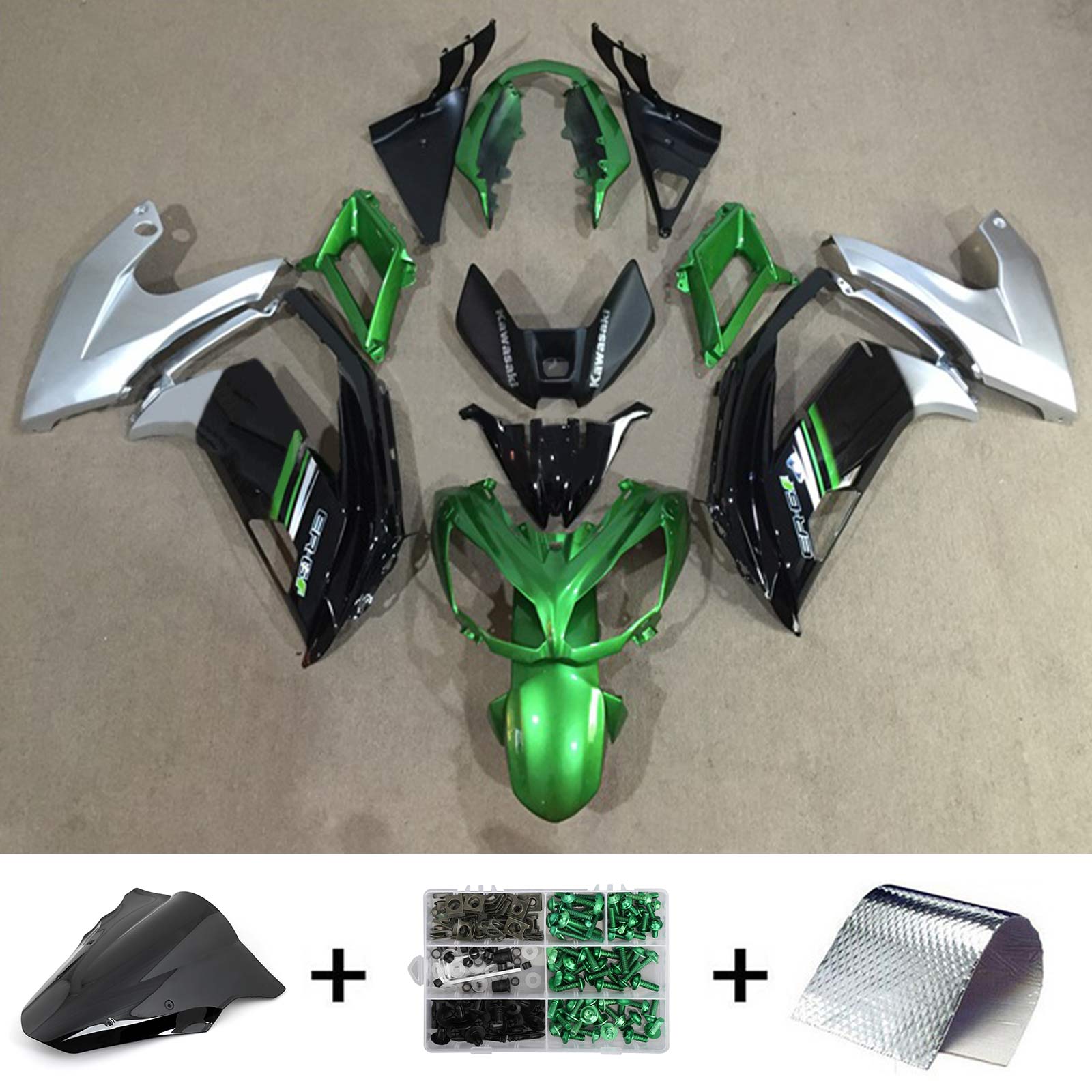 2012-2016 Kawasaki ER6F Ninja650 Amotopart Kit de carénage d'injection carrosserie plastique ABS #126