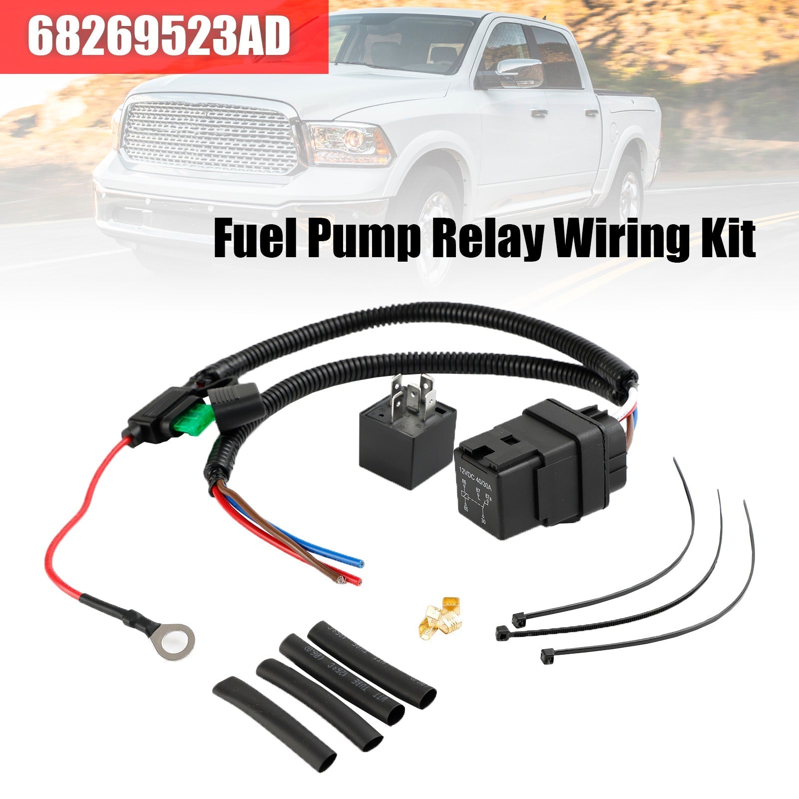 Fuel Pump Relay Wiring Kit 68269523AD For Jeep Dodge Chrysler Ram 1500 2011-13