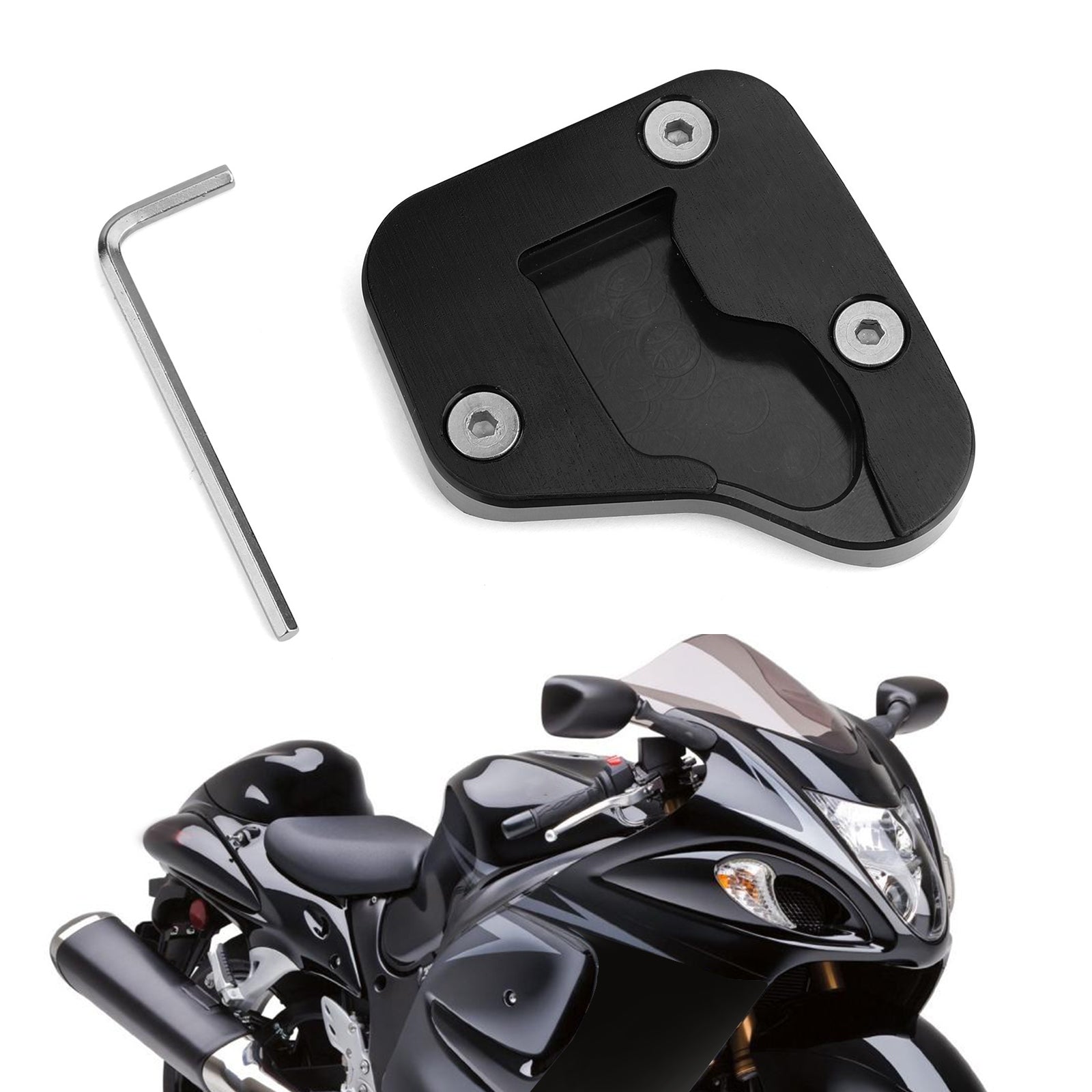 Kickstand Zijstandaard Vergroten Plaat Pad voor SUZUKI HAYABUSA GSXR 1300R 2008-2019 Generiek