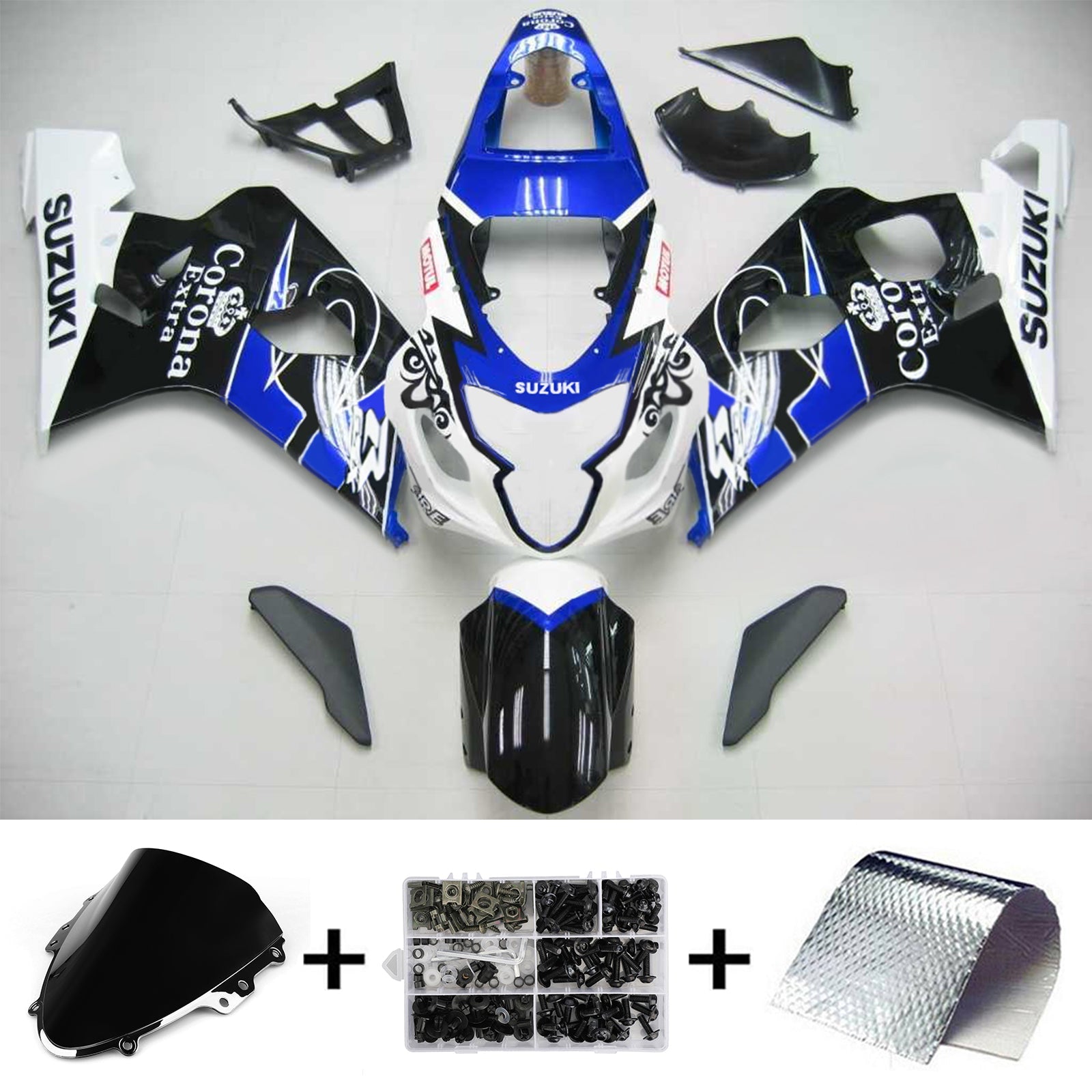 2004-2005 Suzuki GSXR 600/750 K4 Kit de carénage d'injection carrosserie plastique ABS #106 Amotopart