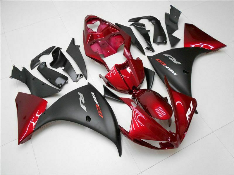 2009-2011 Yamaha YZF R1 Fairing Red Black Kit