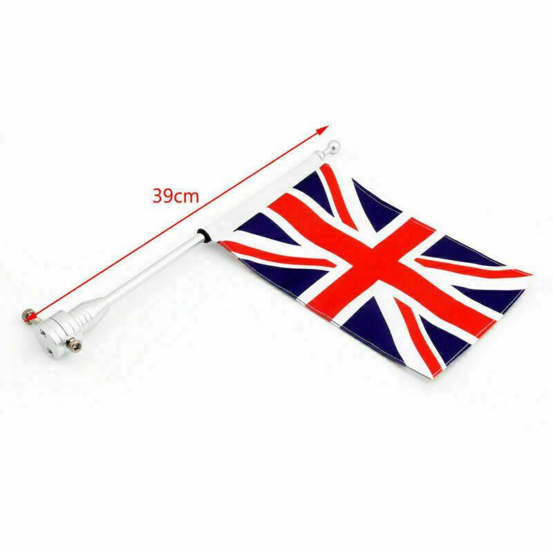 Motorcycle Rear Flag Pole & Stripes UK Flag Mount For Road King Sportster 883