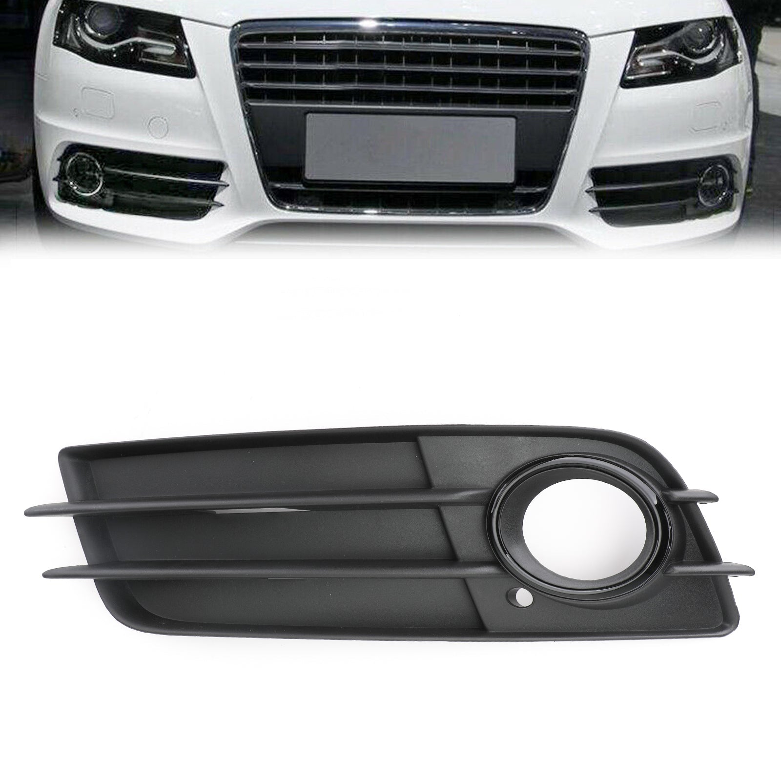 Linkerkant Matzwarte mistlampgrill S-lijnbumper voor AUDI A4 B8 2008-2012 Generiek