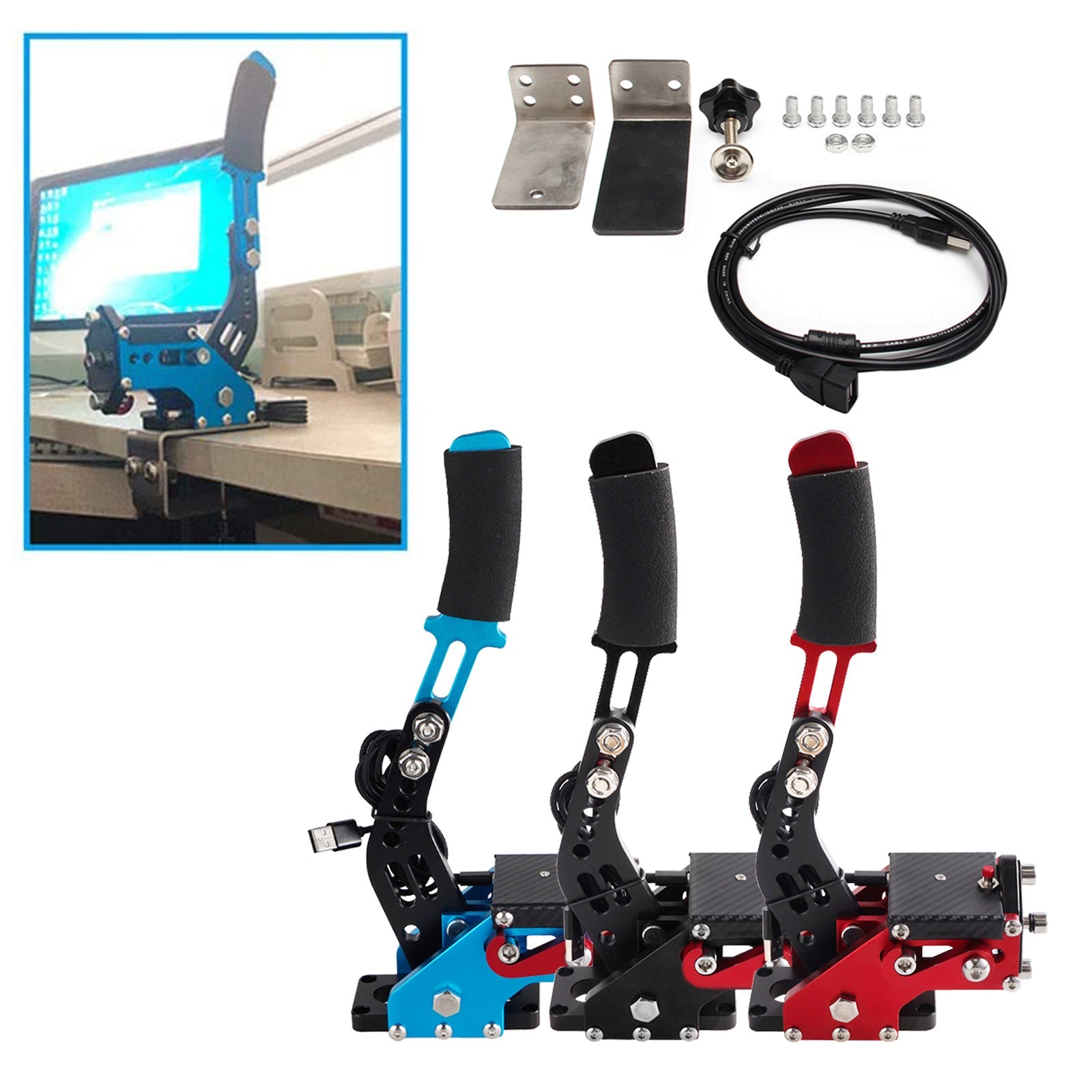 14Bit PS4/PS5 USB3.0 Handbrake Kits for Racing Games Steering Wheel Stand G29