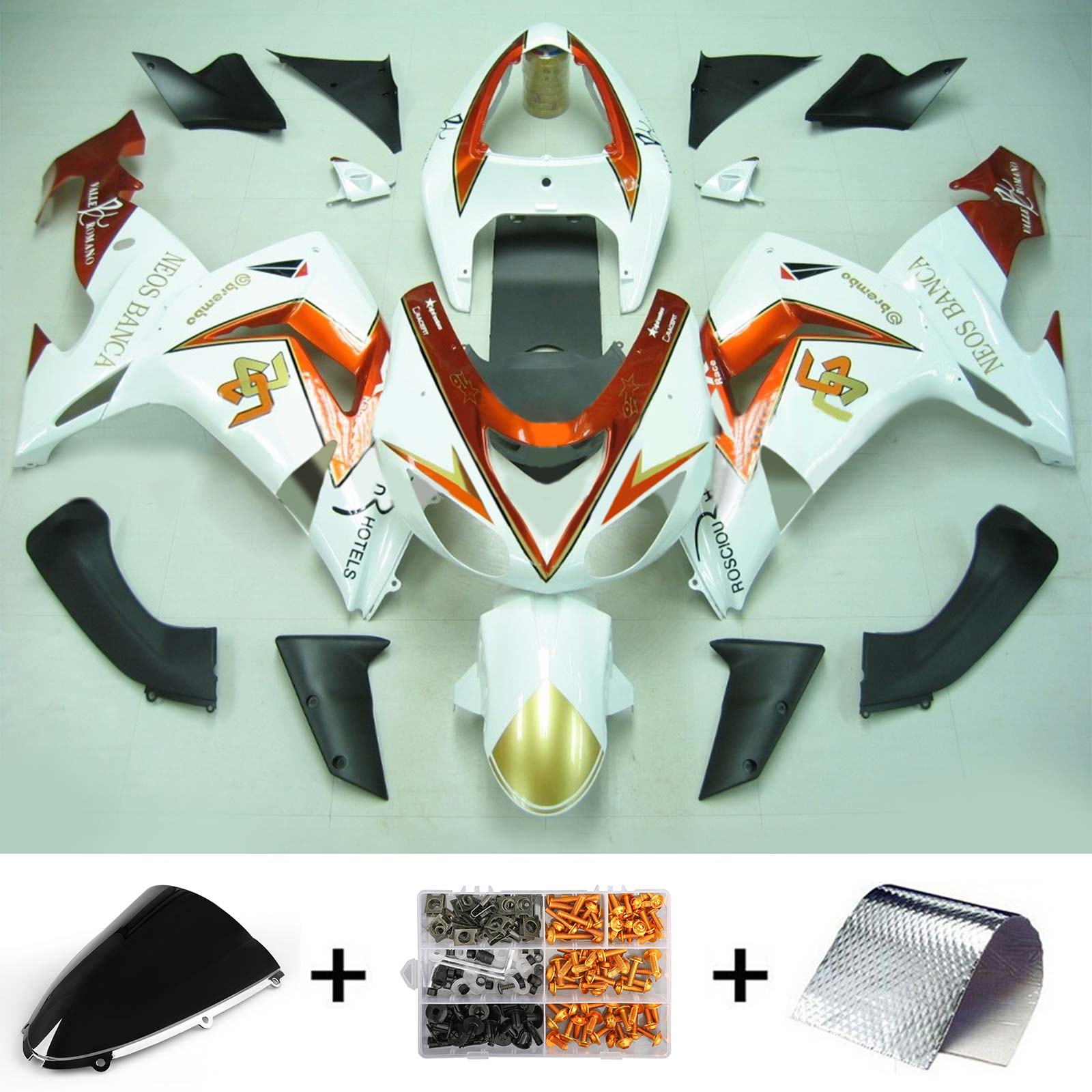 2006-2007 Kawasaki ZX10R Kit de carénage d'injection Amotopart Carrosserie Plastique ABS #119