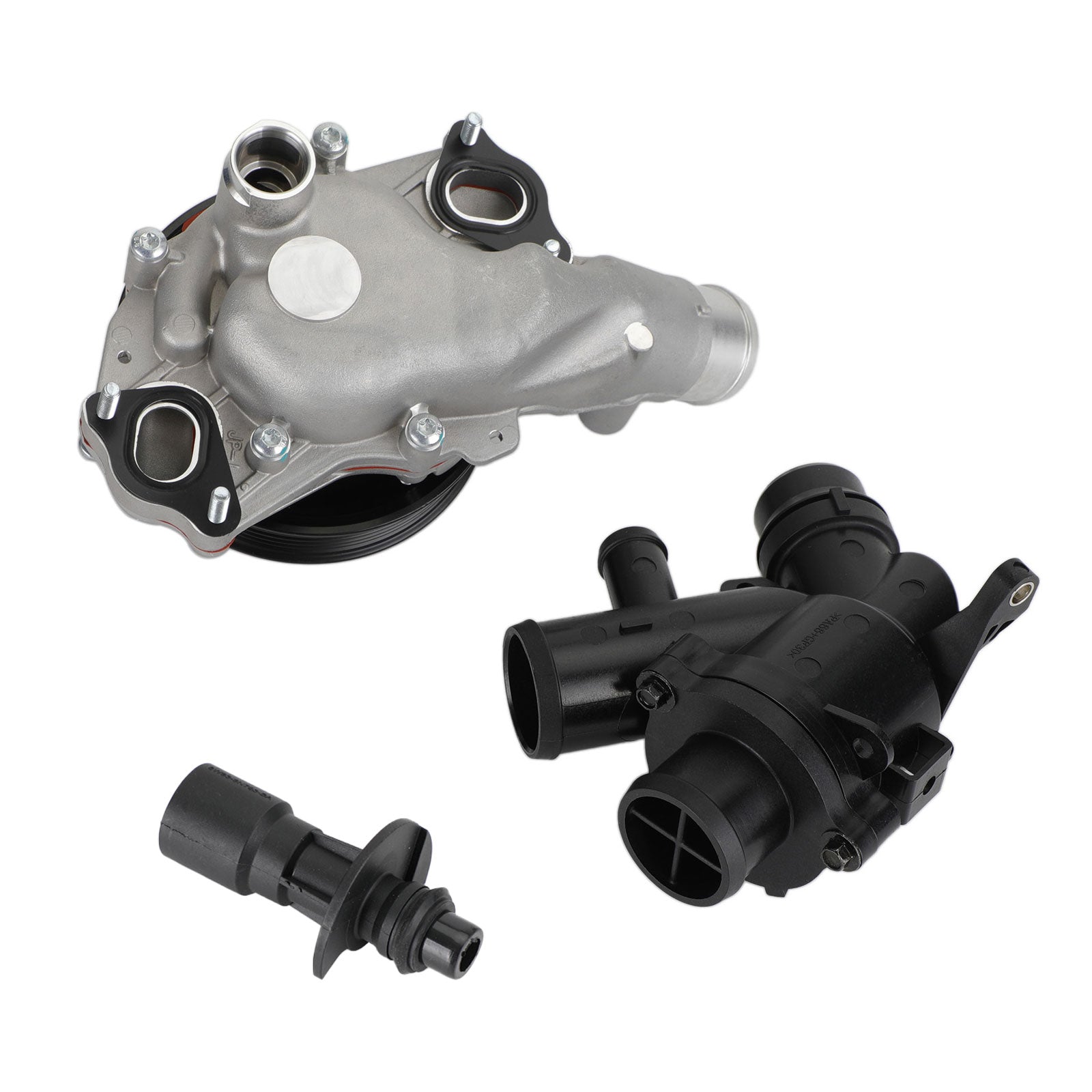 Jaguar 2011 - 2015 XJ waterpomp met bouten pakkingen connector + thermostaatset