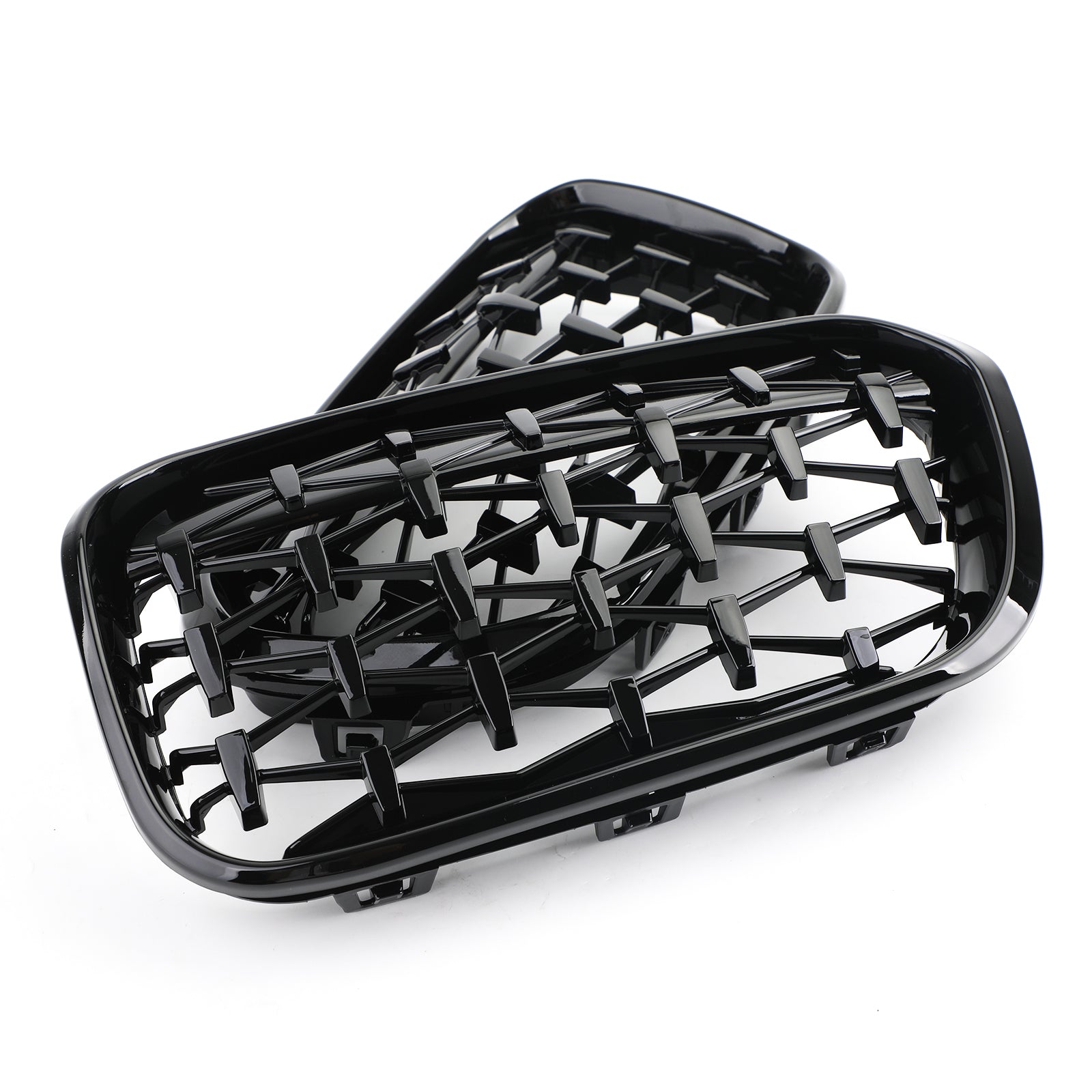 2015-2017 BMW 1 Series F20/F21 Front Kidney Grill Meteor Black/Chrome Black Generic