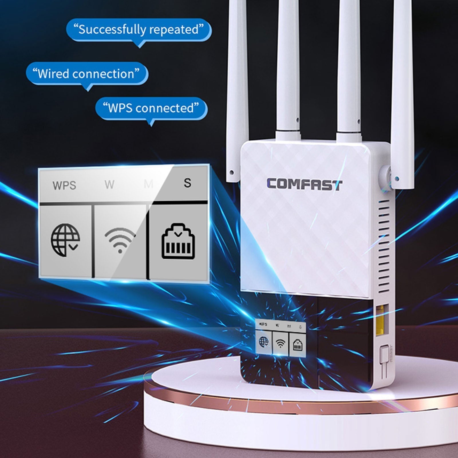 Dual Band 2.4G 5G WiFi Extender Signaalversterker WiFi Booster 1200Mbps UK Plug