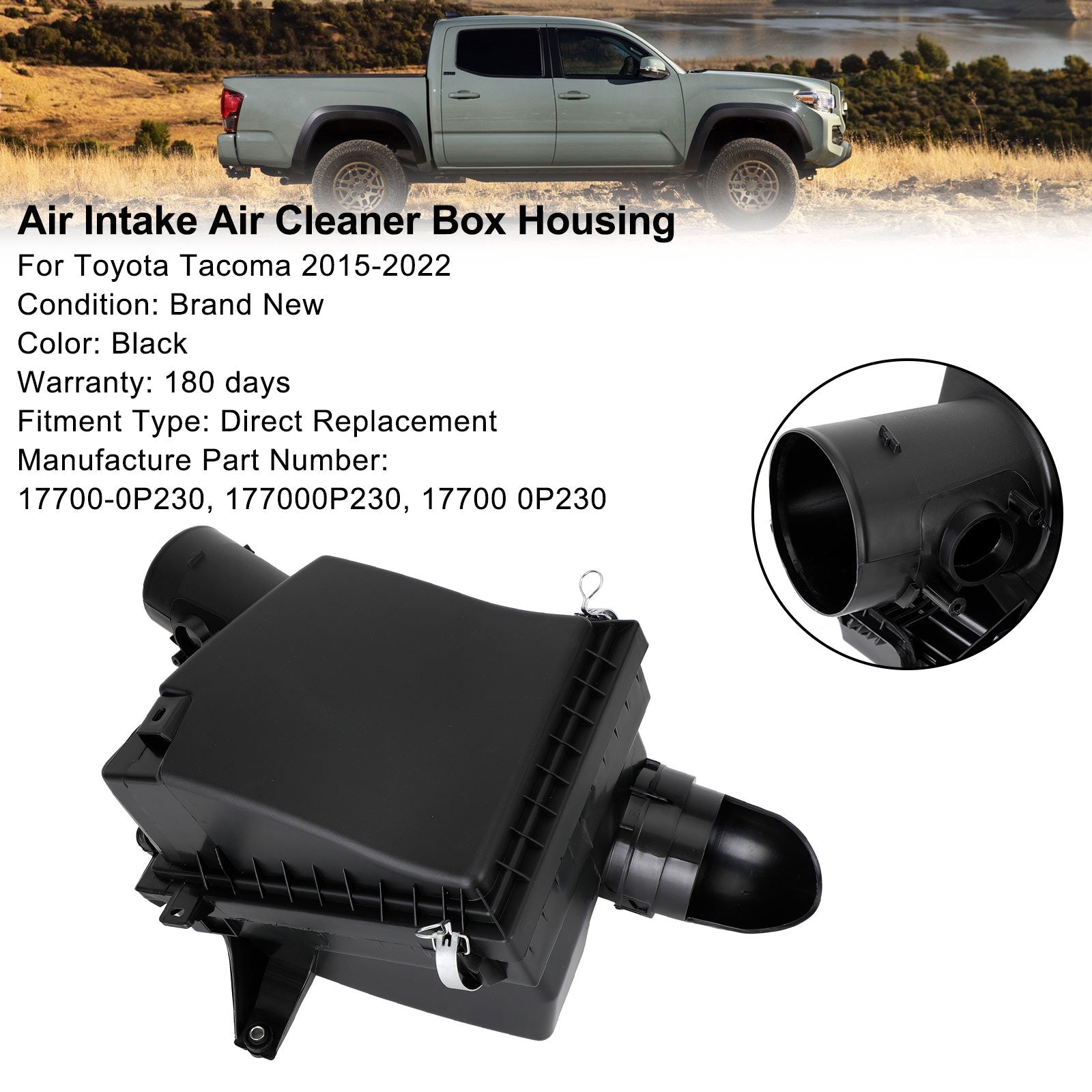 Toyota Tacoma 2015-2022 Air Intake Housing Air Cleaner Box 17700-0P230 Black