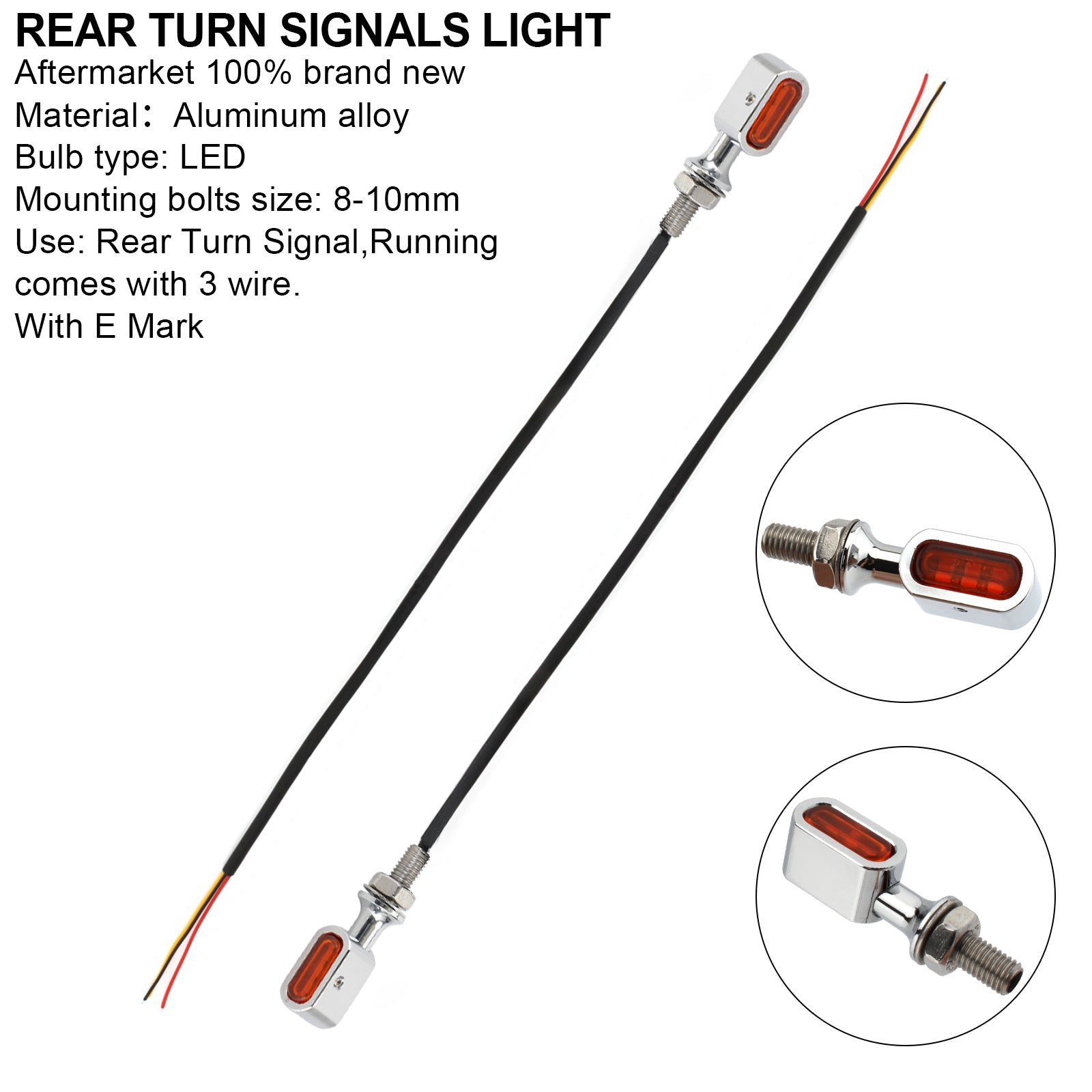 LED Rear Mini Turn Signal Indicator For Sportster Touring Dyna Softail