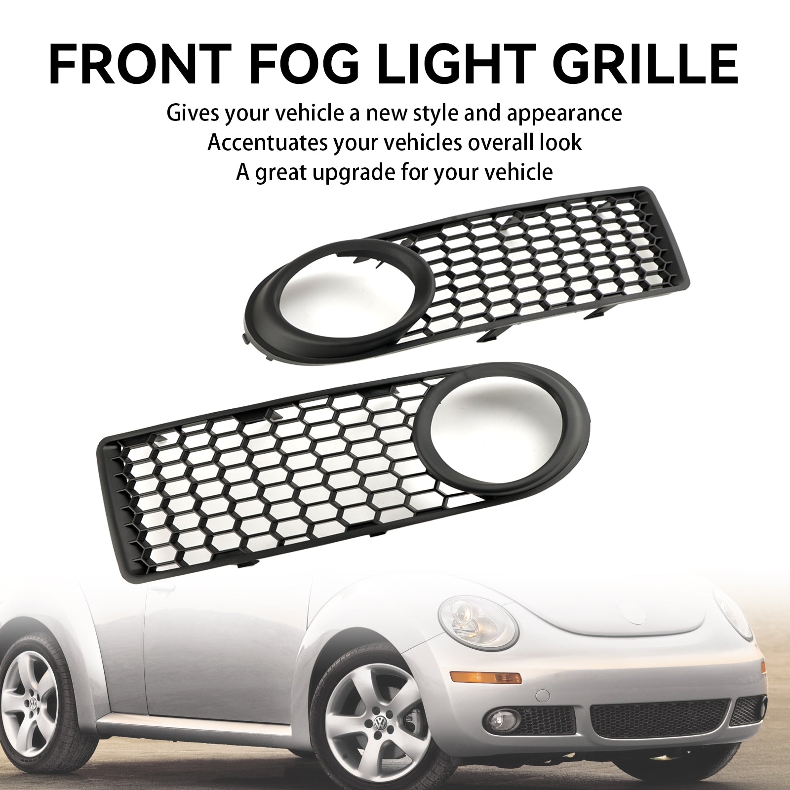 Grille de phare antibrouillard pour pare-chocs avant Volkswagen Beetle et Beetle cabriolet