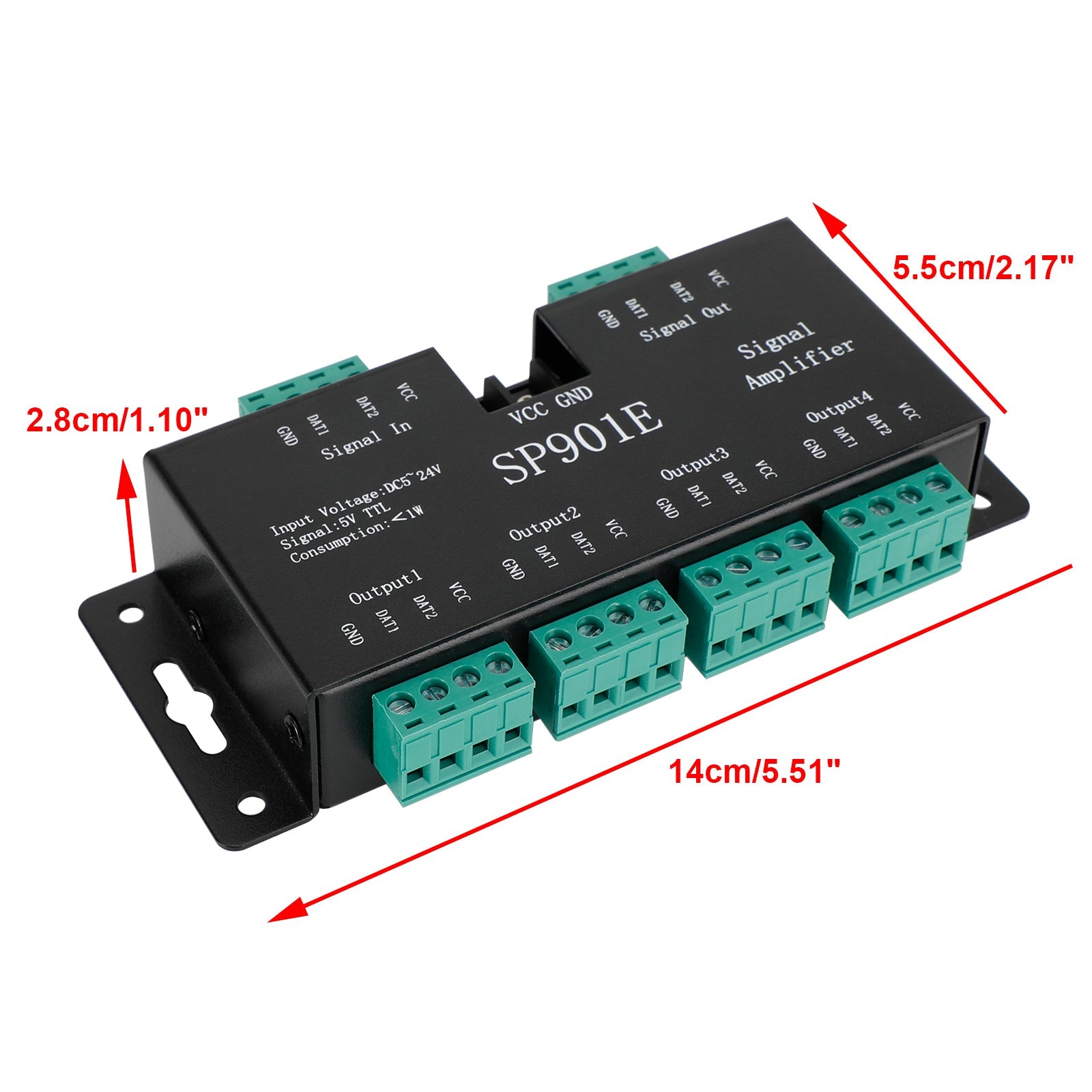 LED-strip SP901E RGB-signaalversterker Repeater adresseerbaar programmeerbaar