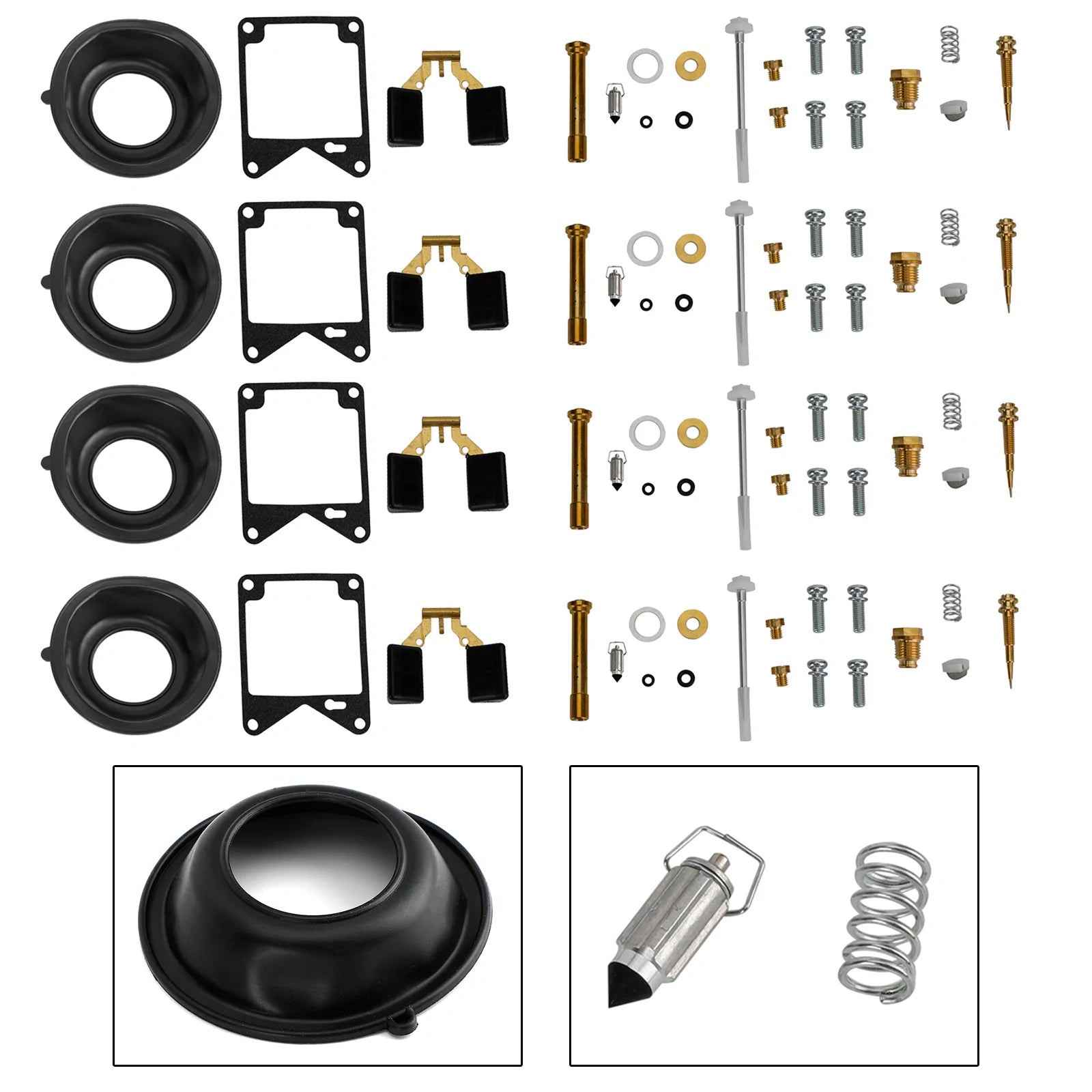 4X 1981-1983 Yamaha Virago 750 XV750 reparasjonssett for ombygging av forgasser