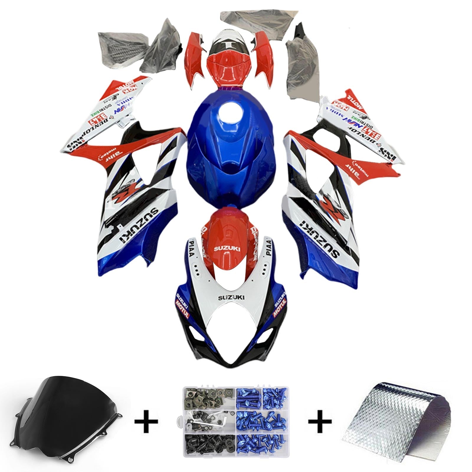 2007-2008 Suzuki GSXR1000 K7 Kit de carenado Carrocería Plástico ABS