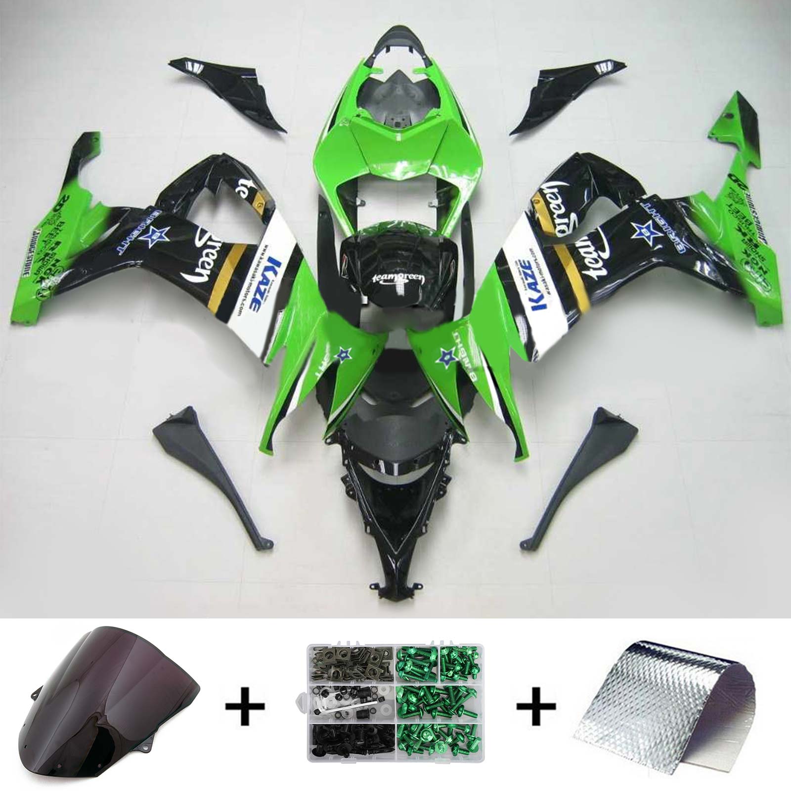 2008-2010 Kawasaki ZX10R Kit de carénage d'injection Amotopart Carrosserie Plastique ABS #103