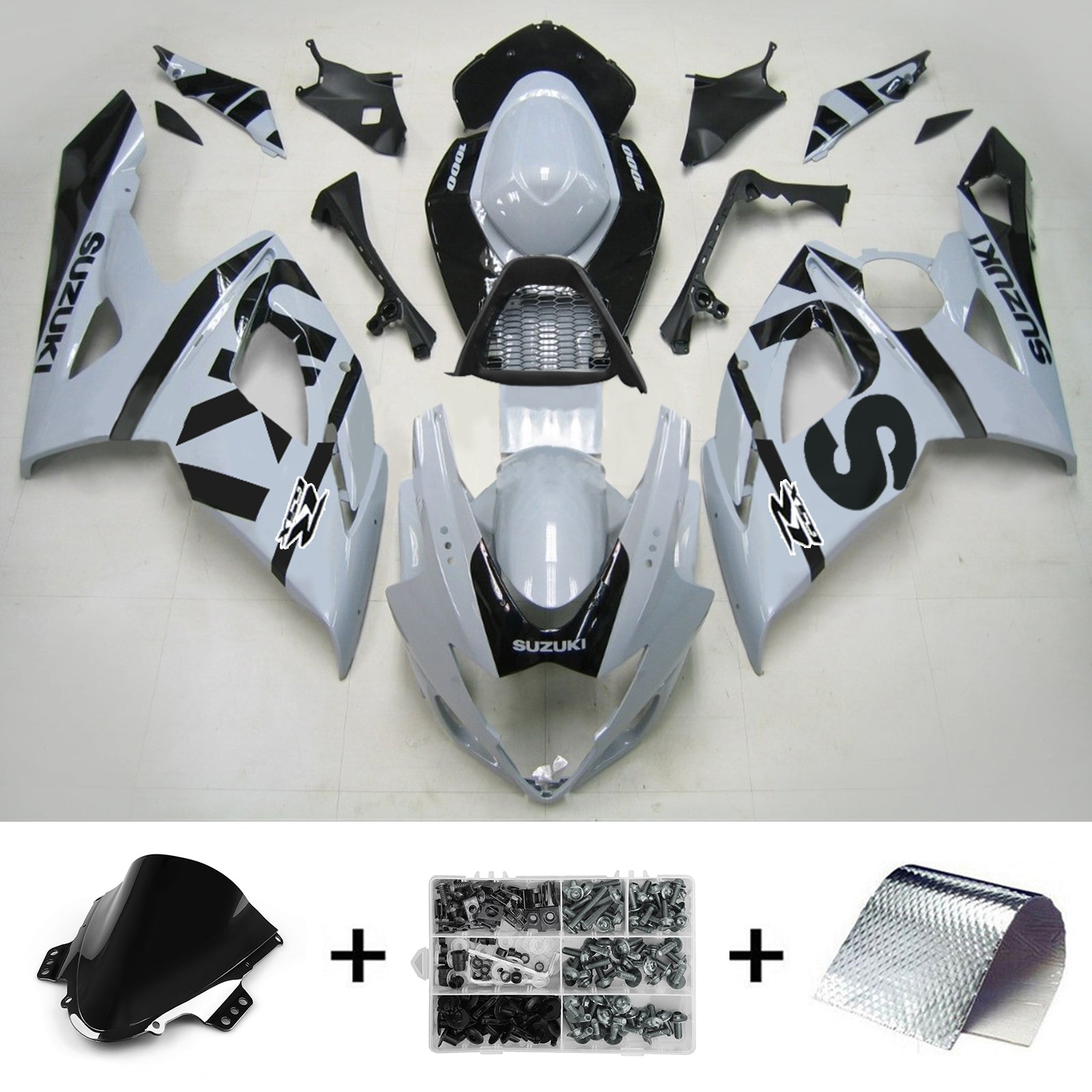 2005-2006 Suzuki GSXR1000 K5 Amotopart Injectiekuipset Carrosserie Kunststof ABS #146