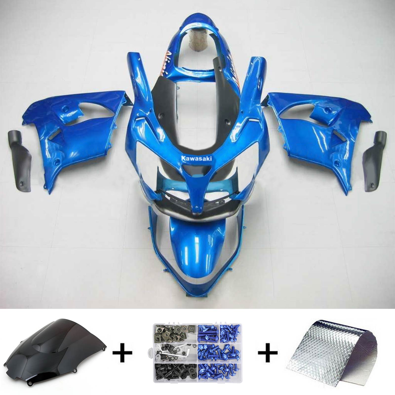 2000-2001 Kawasaki ZX9R Amotopart Injection Fairing Kit Bodywork Plastic ABS #115