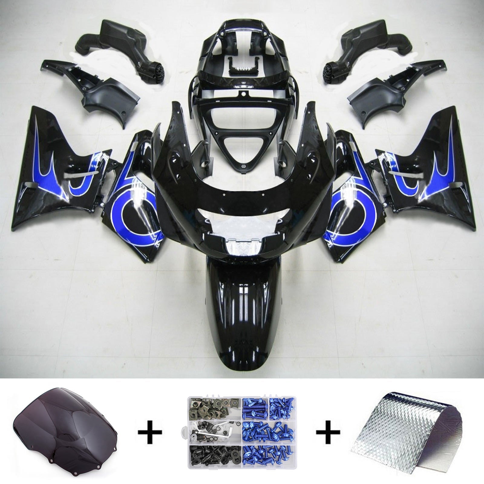 1993-2007 Kawasaki ZZR400 1998-2003 ZZR600 Amotopart Injection Fairing Kit Bodywork Plastic ABS #102