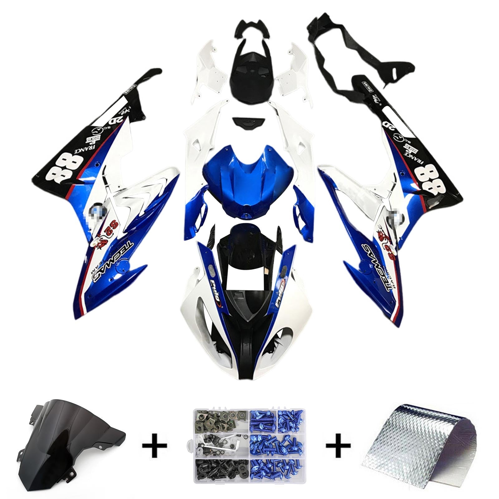 2015-2016 BMW S1000RR Kit Carénage Carrosserie Plastique ABS