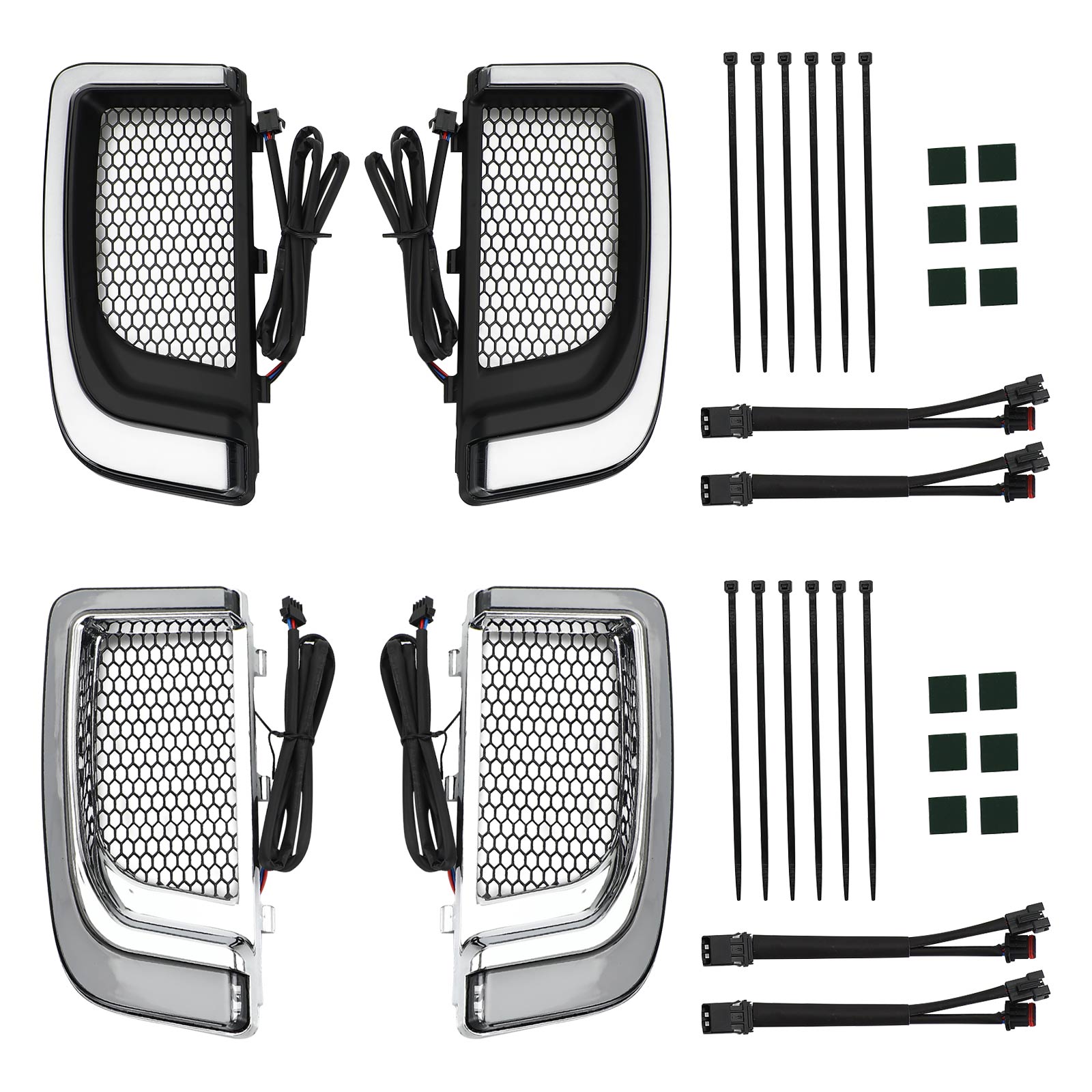 Traceur LED carénage inférieur grilles inférieures lumières pour Electra FLH/T Road Glide noir