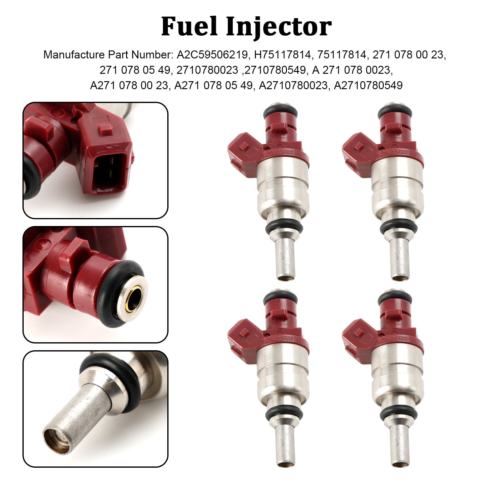 Injecteur de carburant A2710780023, 4 pièces, adapté à Mercedes Benz classe C classe CLK 1,8 l