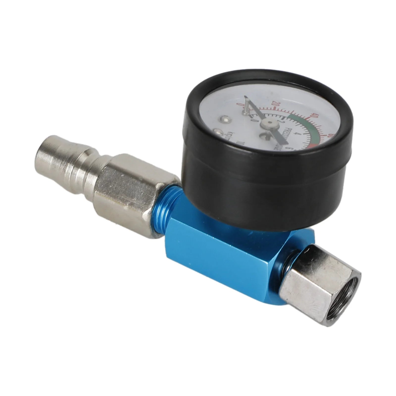 Blue Mini Air Regulator Valve Tool 1/4" Pressure Switch Gauge For Paint Gun