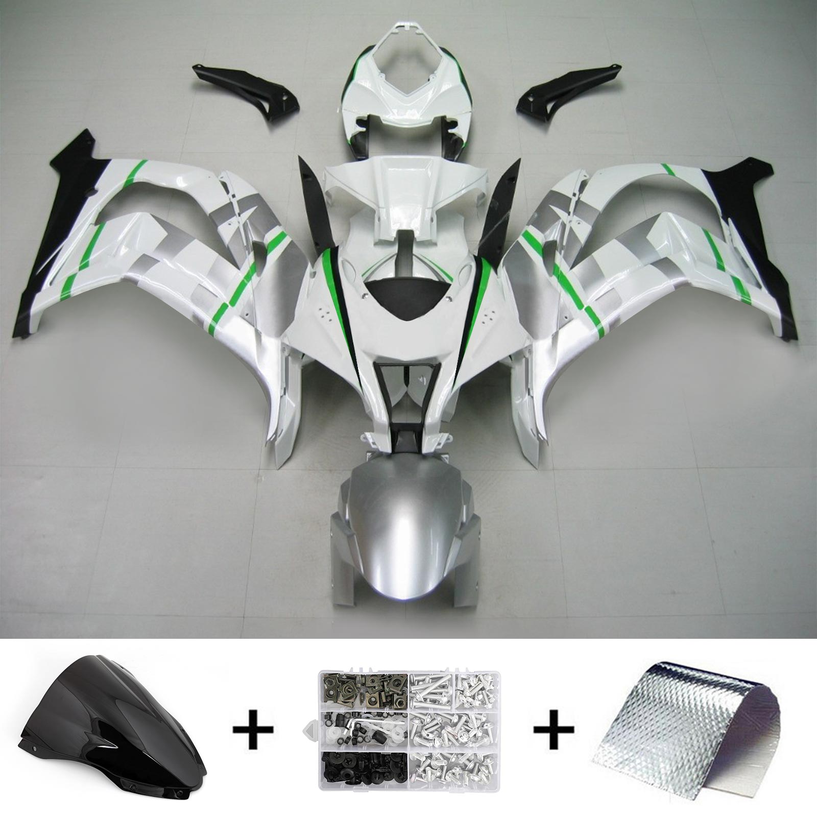 2016-2020 Kawasaki ZX10R Kit de carénage d'injection Amotopart Carrosserie Plastique ABS #112