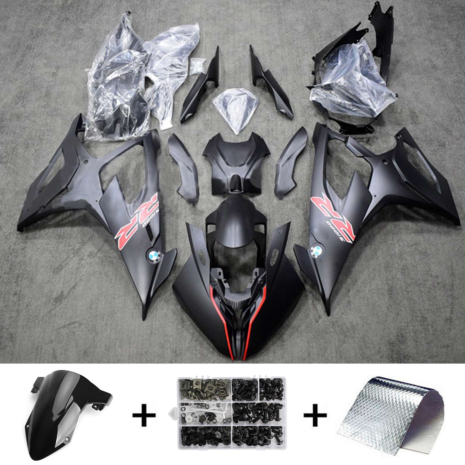 2019-2022 BMW S1000RR Amotopart Kit de carénage d'injection carrosserie plastique ABS #116