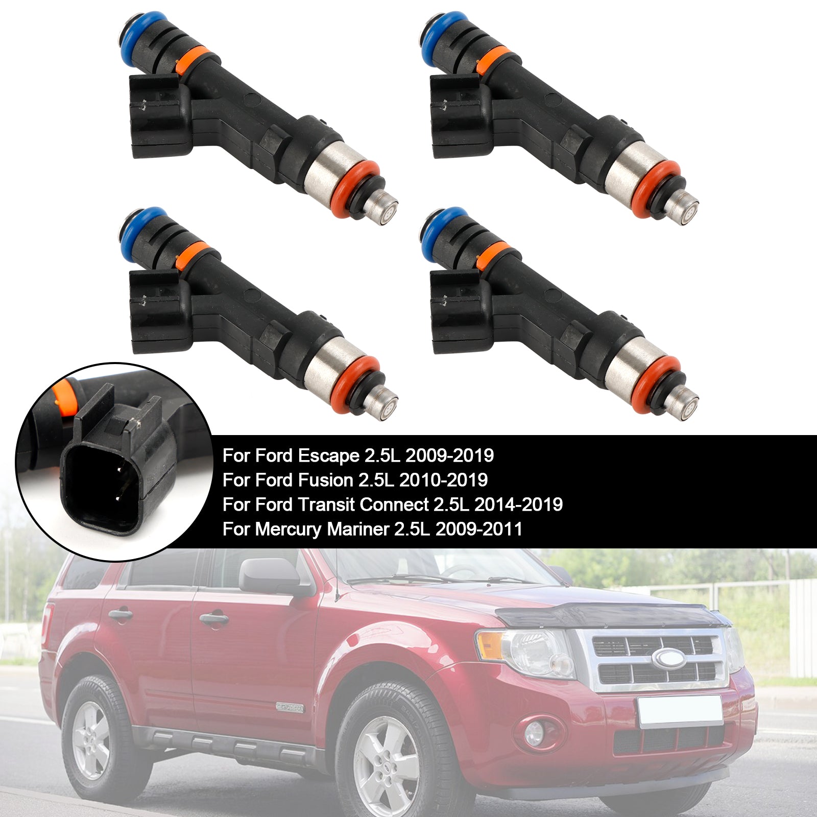 4PCS Fuel Injector 0280158162 Fit Ford Escape Fusion Fit Mercury Mariner 2.5 l4