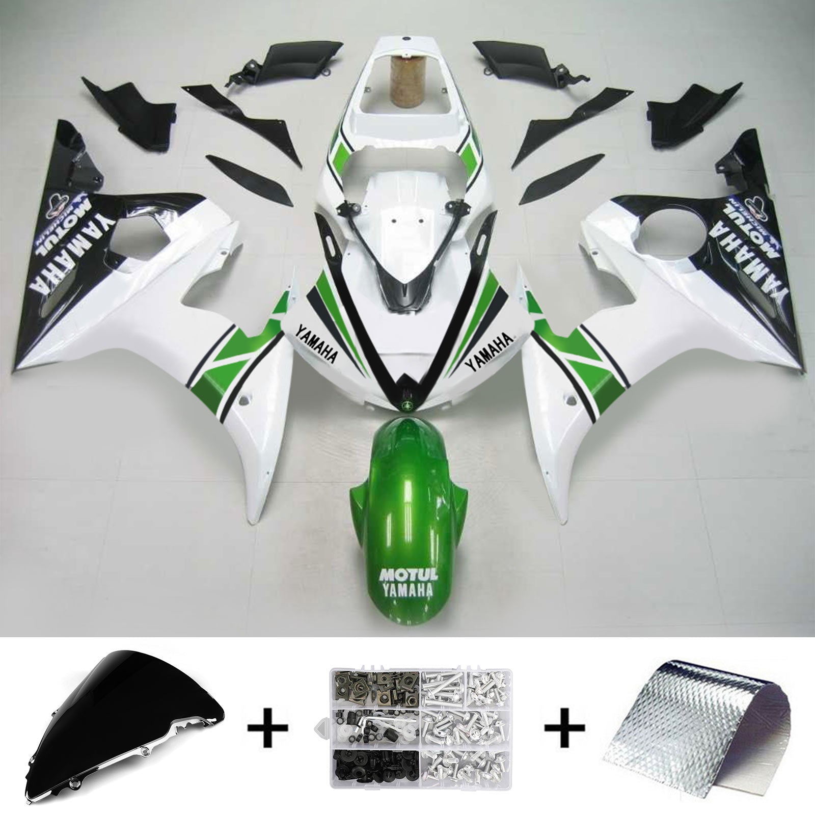 2003-2004 Yamaha YZF 600 R6 2006-2009 R6S Amotopart Injection Fairing Kit Karosseri Plast ABS #130