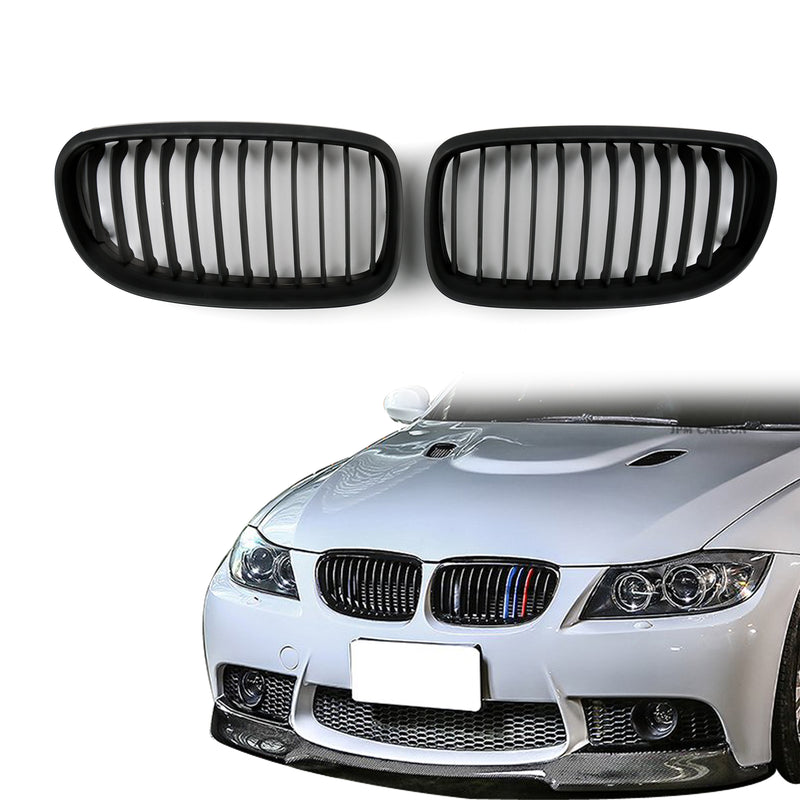 2009-2012 BMW E90 E91 LCI Front Kidney Grill Mesh Grille Nose Generic