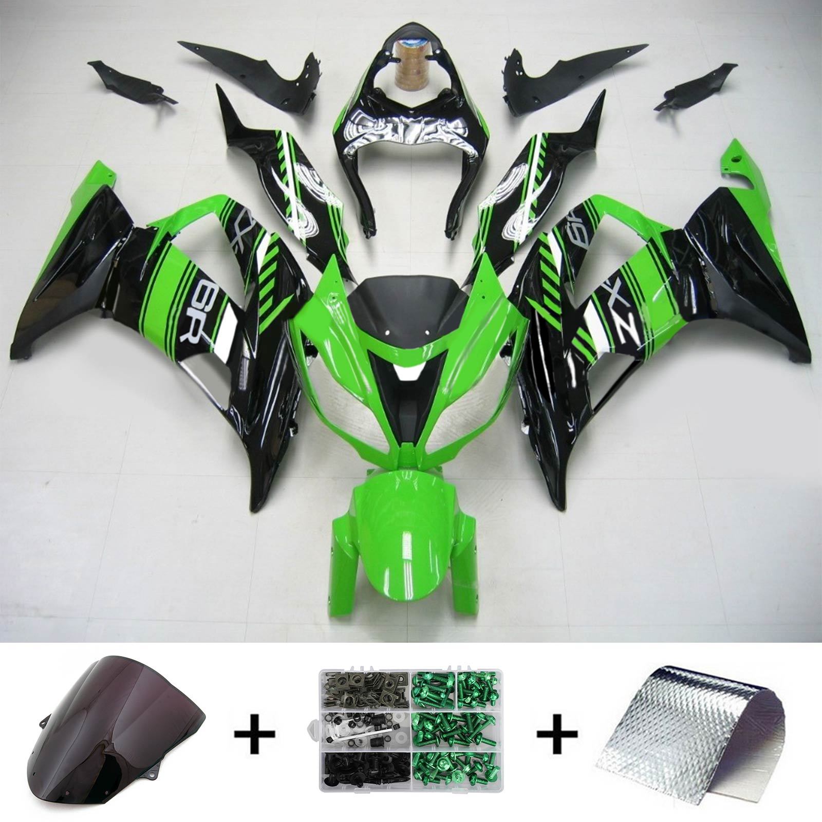 2013-2018 Kawasaki ZX6R 636 Amotopart Injection Fairing Kit Bodywork Plastic ABS #109