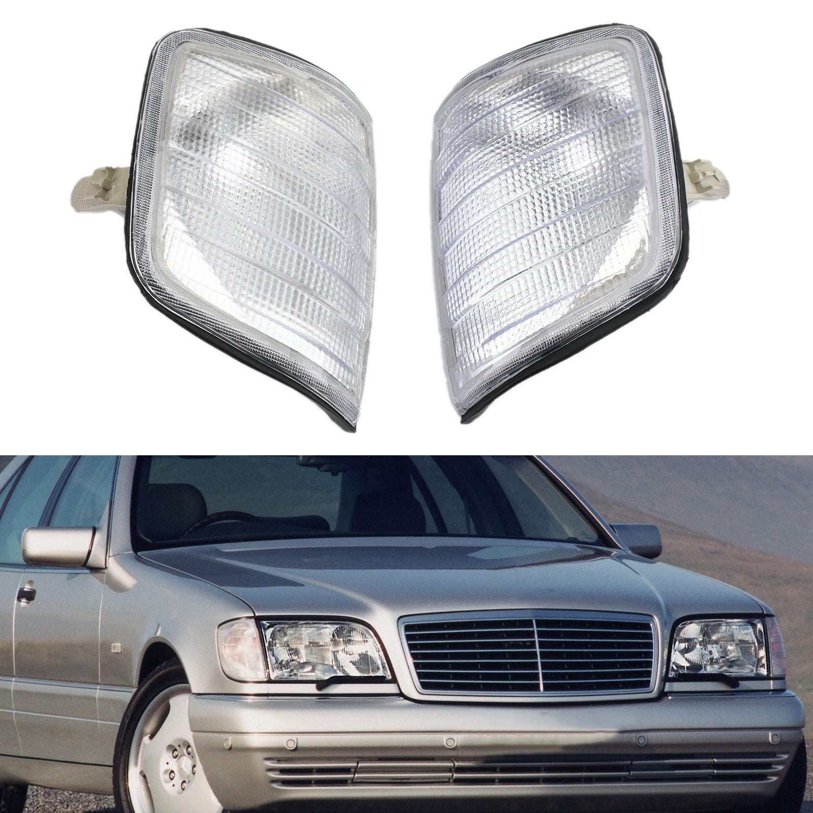 Corner Lights Parking Lamps Pair For Mercedes-Benz E-Class W124 1986-1993 Generic