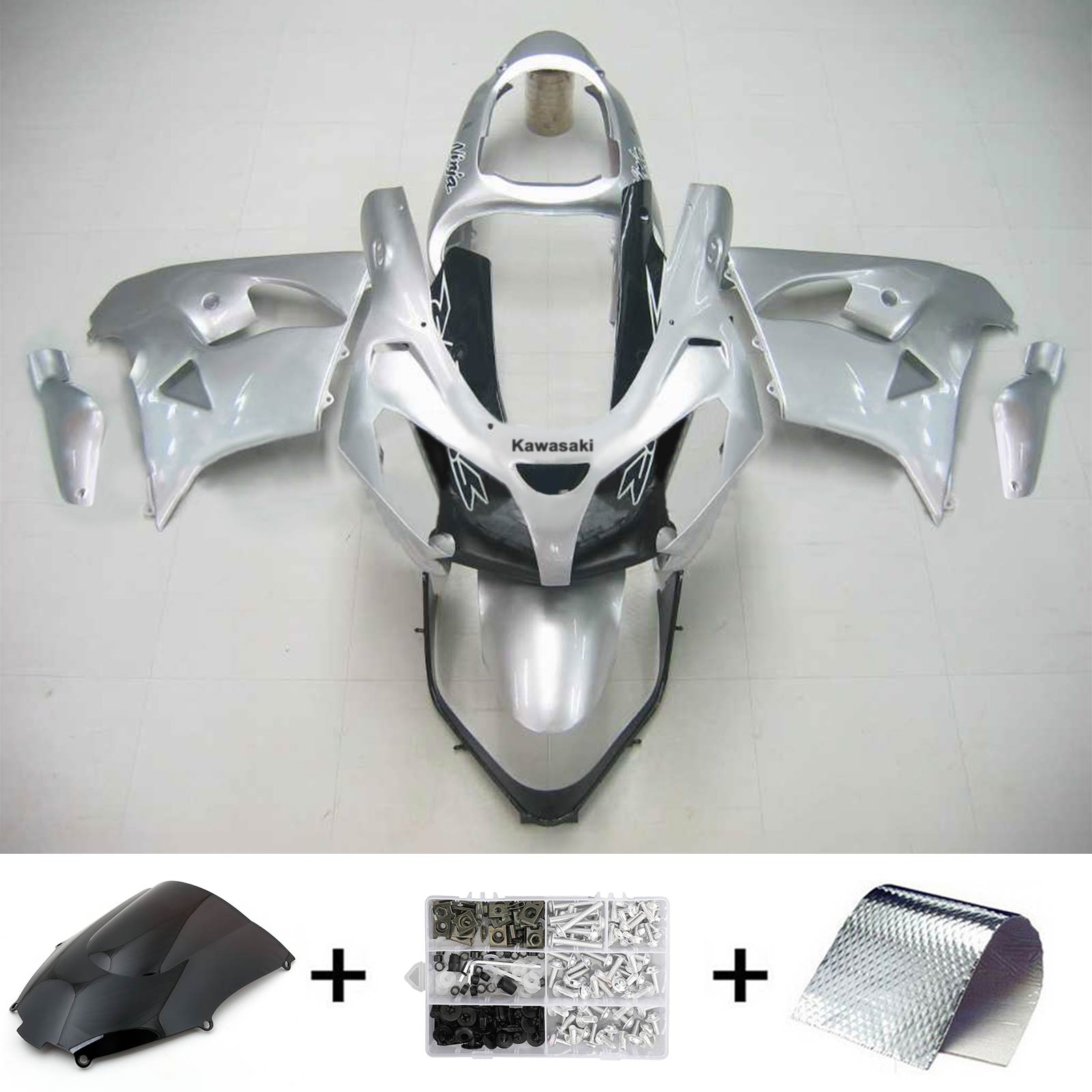 2000-2001 Kawasaki ZX9R Kit de carénage d'injection Amotopart carrosserie plastique ABS #116