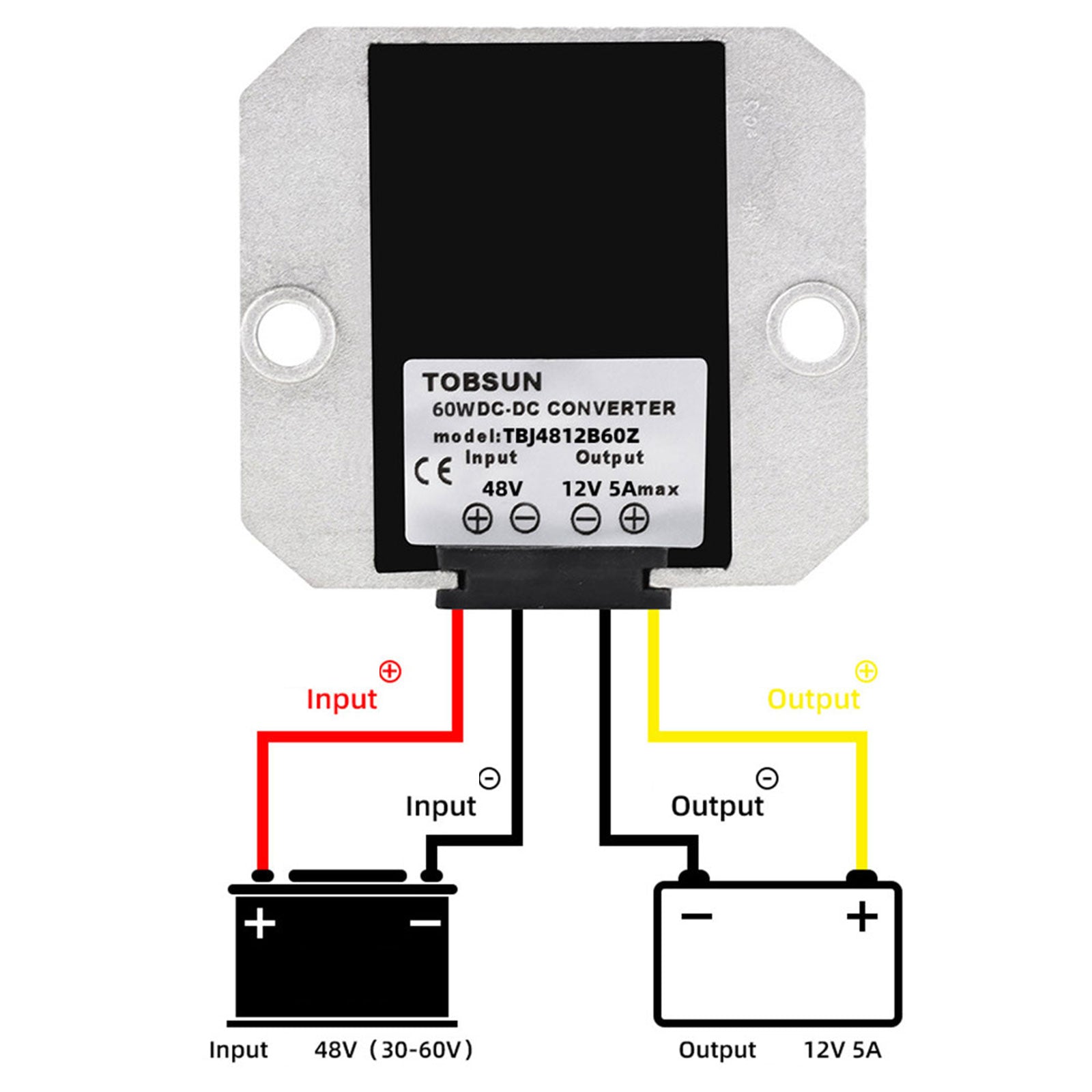 WaterProof 48V to 12V 5A 60W Step Down DC/DC Power Converter Regulator