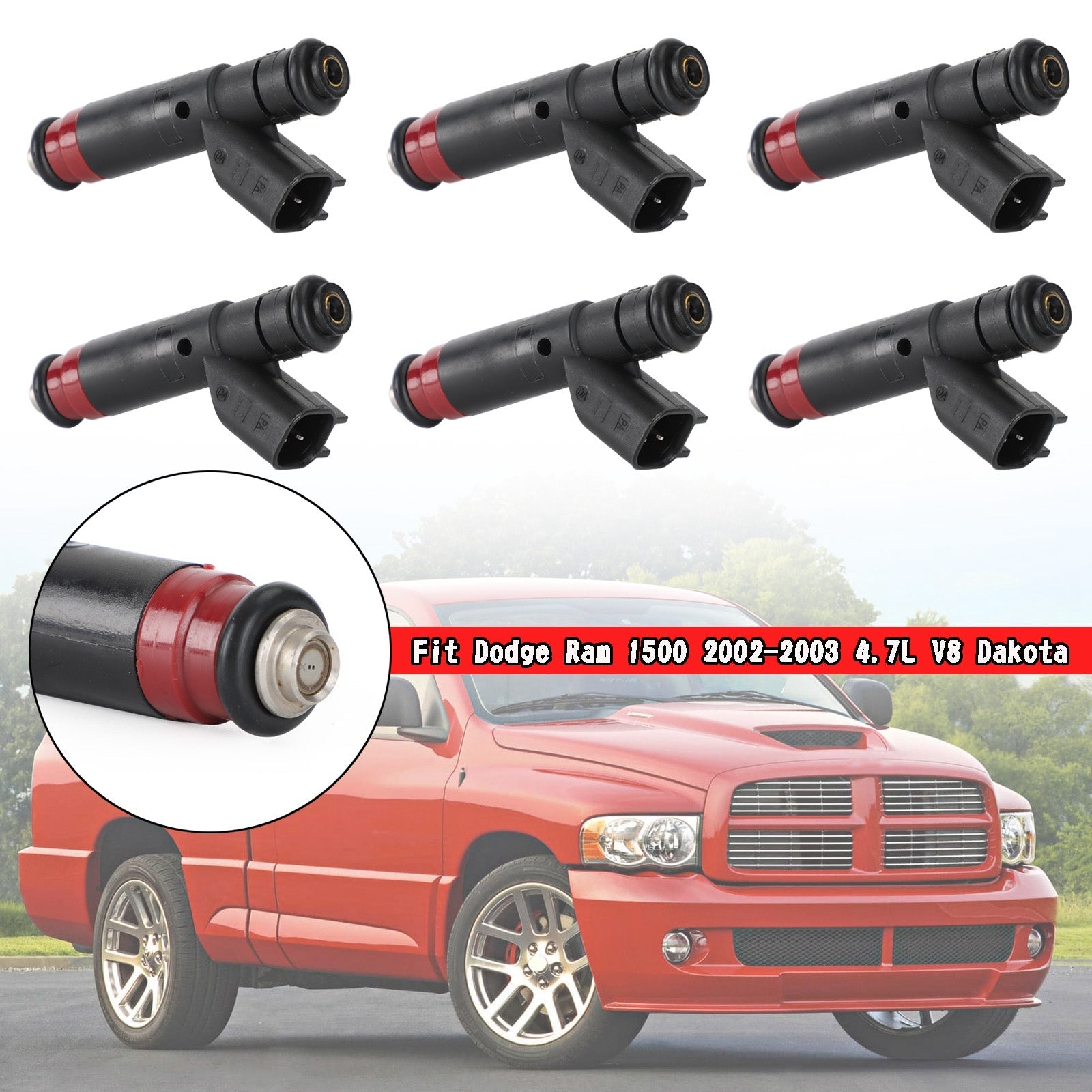 8PCS Fuel Injectors 53032145AA Fit Dodge Ram 1500 2002-2003 4.7L V8 Dakota Generic