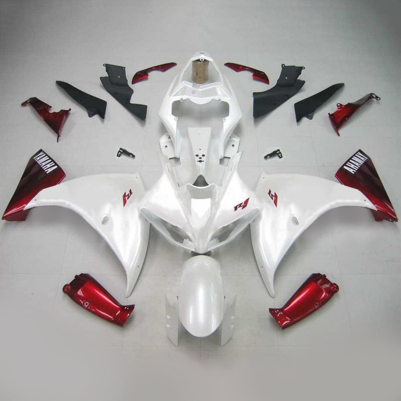 Amotopart Yamaha 2012-2014 YZF 1000 R1 White Red Fairing Kit