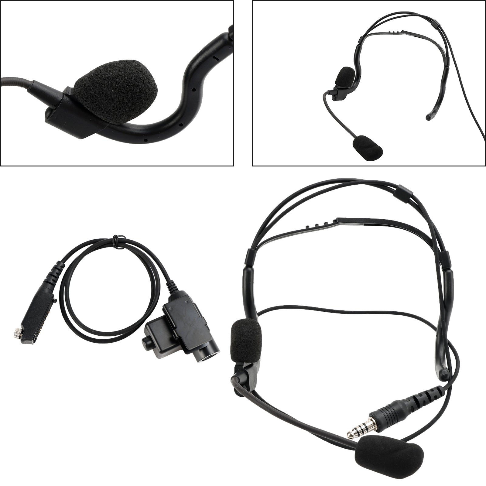 Casque tactique à grande prise à montage arrière 7.1-C8, pour Sepura STP8000 STP8030 STP8035