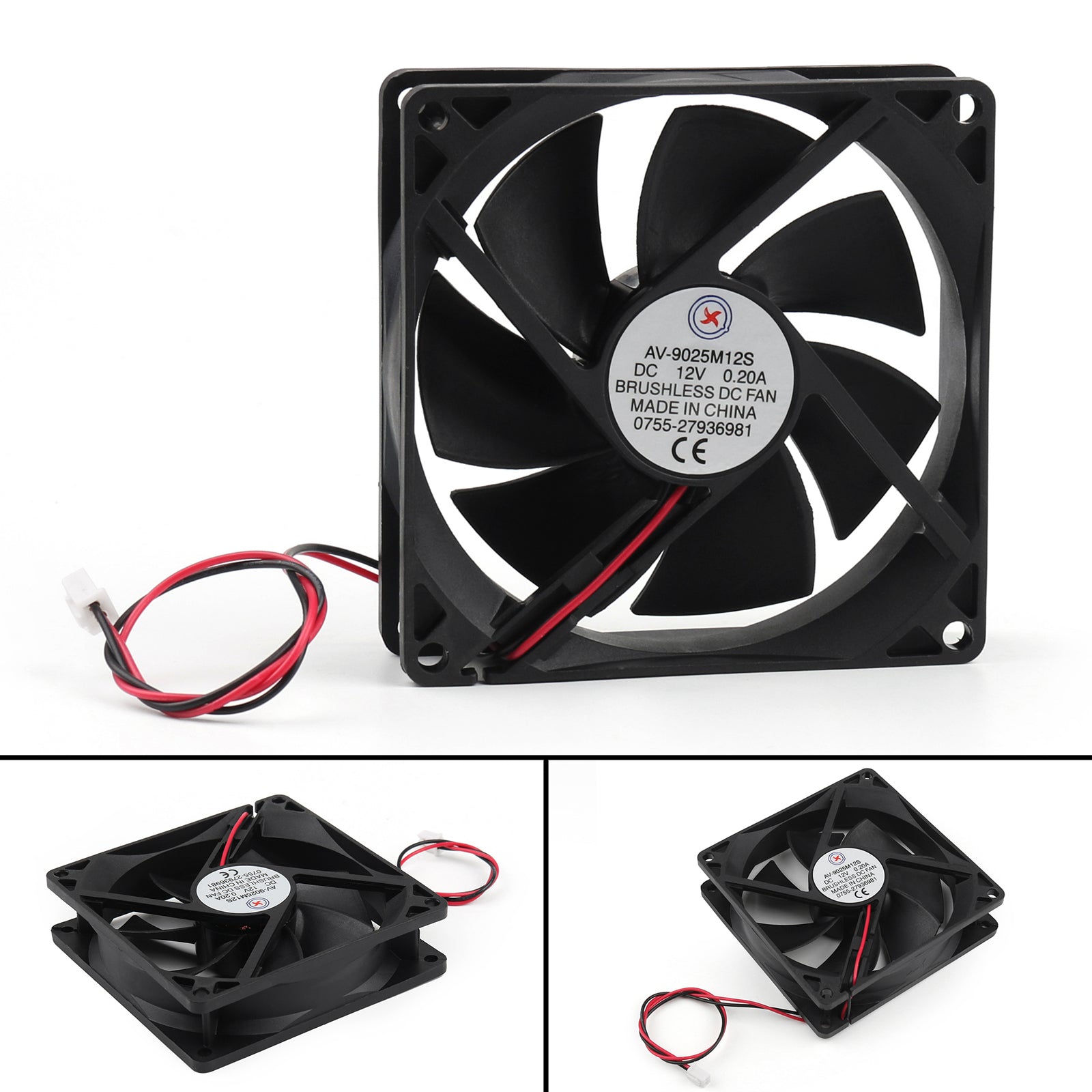 1Pcs DC Brushless Cooling Fan 12V 0.2A 9025S 90x90x25mm 2 Pin CUP Computer Fan