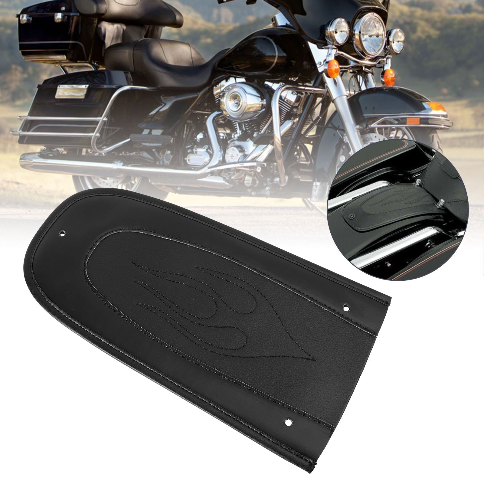 Flame Stitch PU-lederen achterspatbordslab Solozadel voor Touring Electra Road Glide